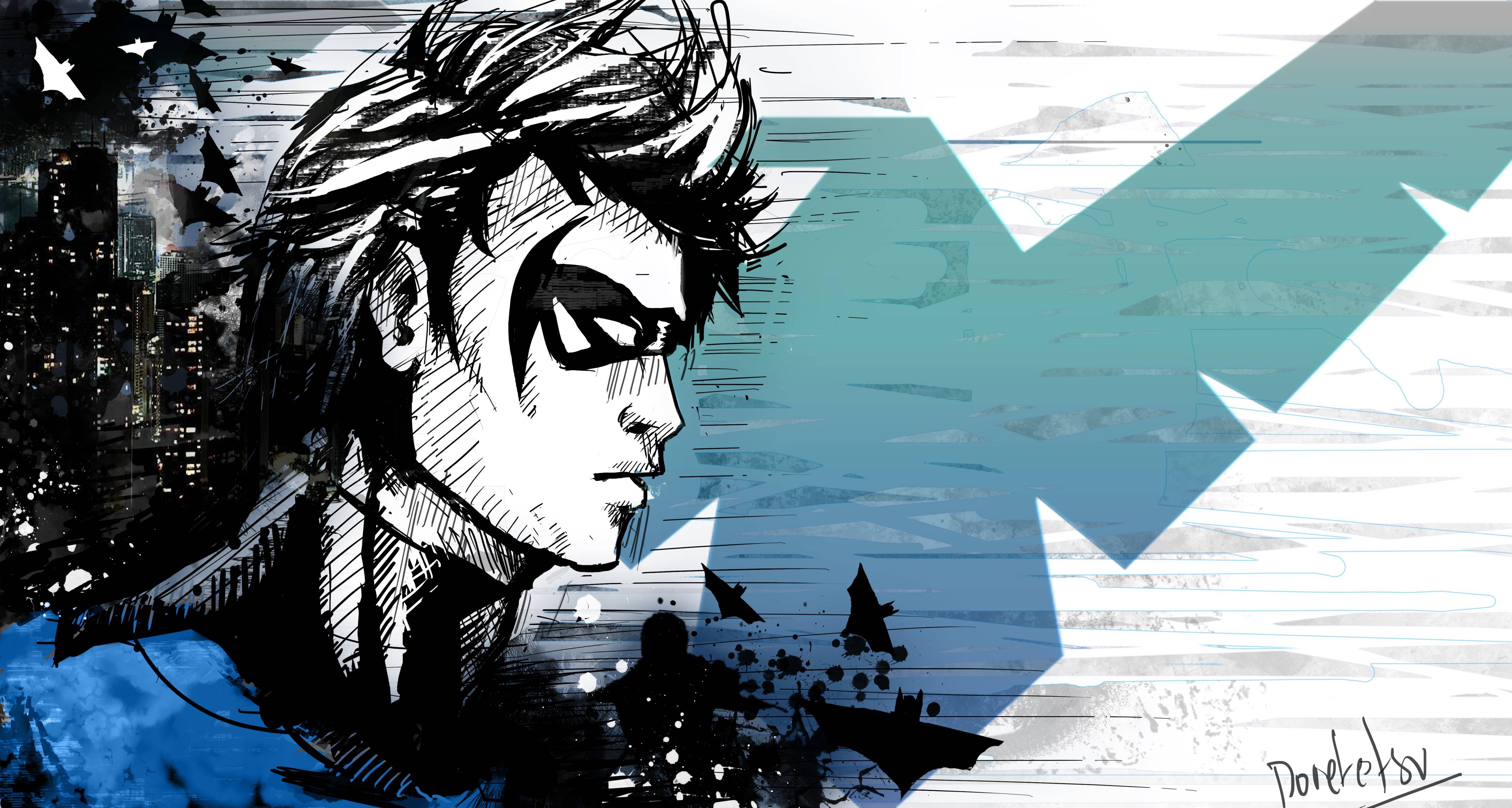 Nightwing Minimal Art Wallpapers