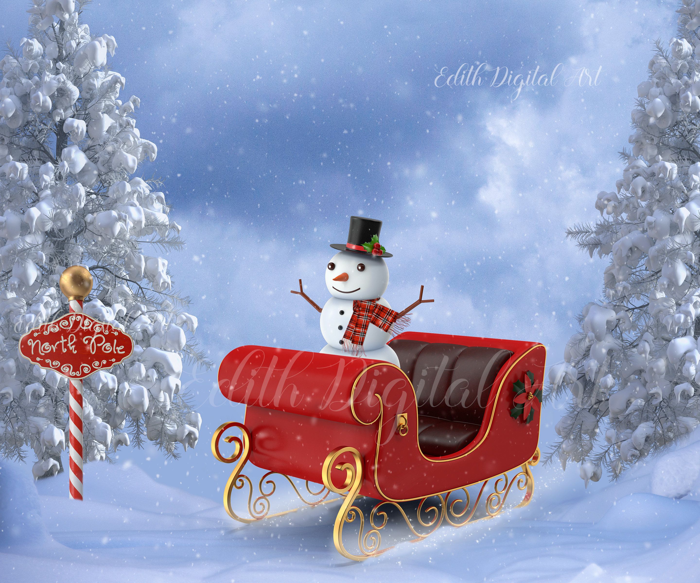 North Pole Christmas Background