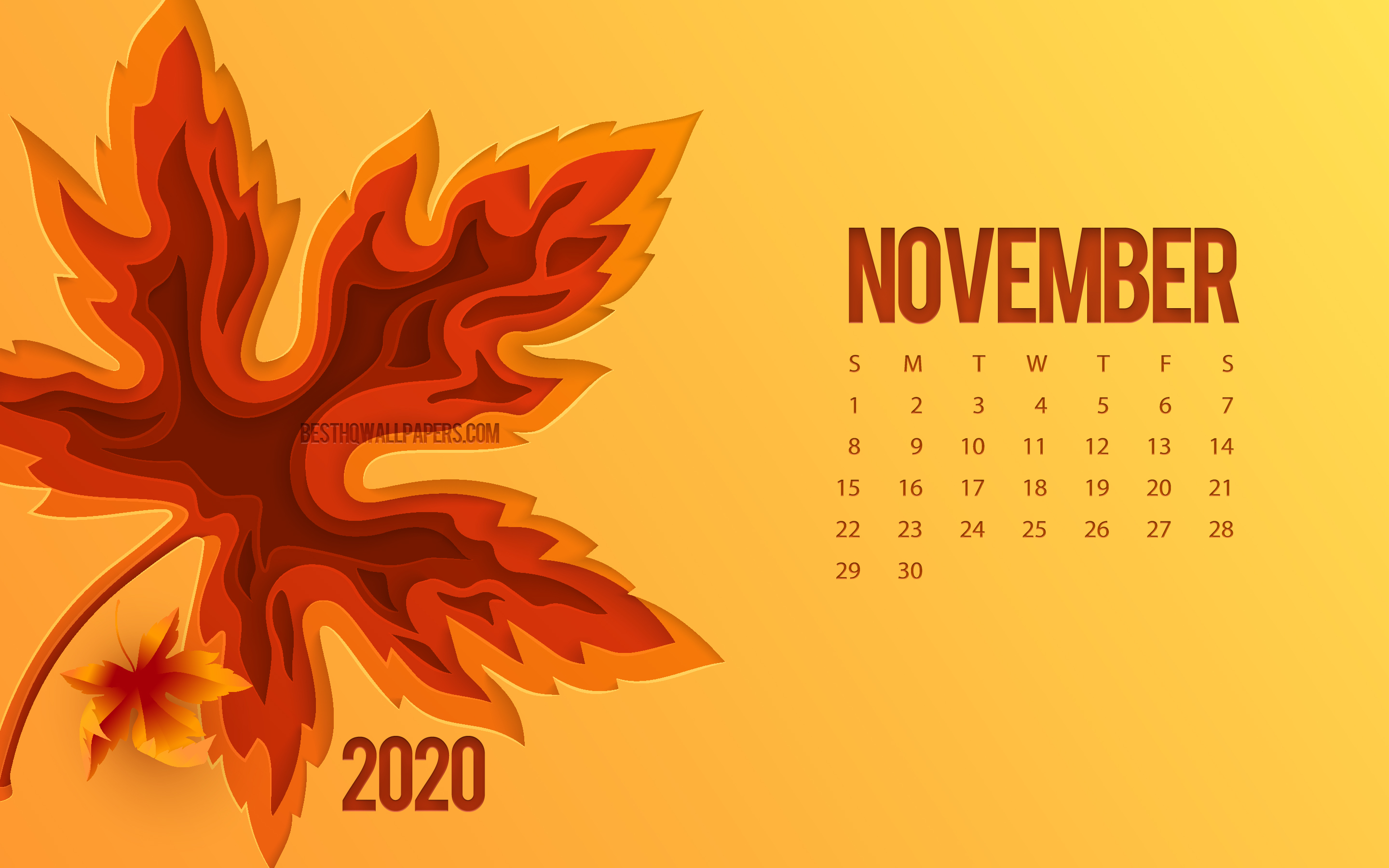 November 2020 Calendar Wallpapers