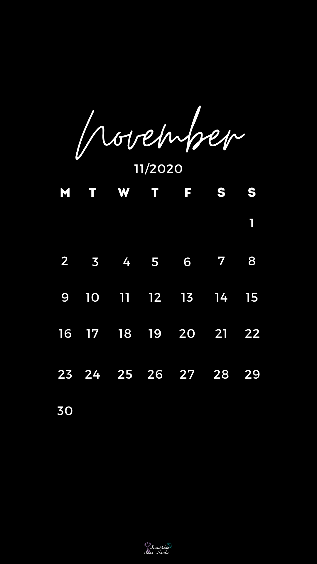 November 2020 Calendar Wallpapers