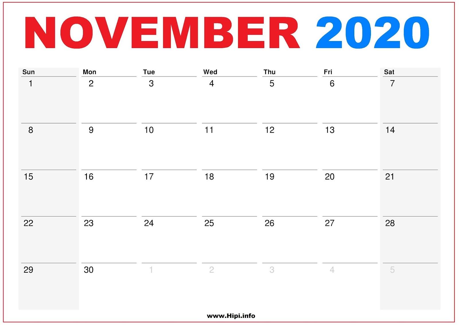 November 2020 Calendar Wallpapers