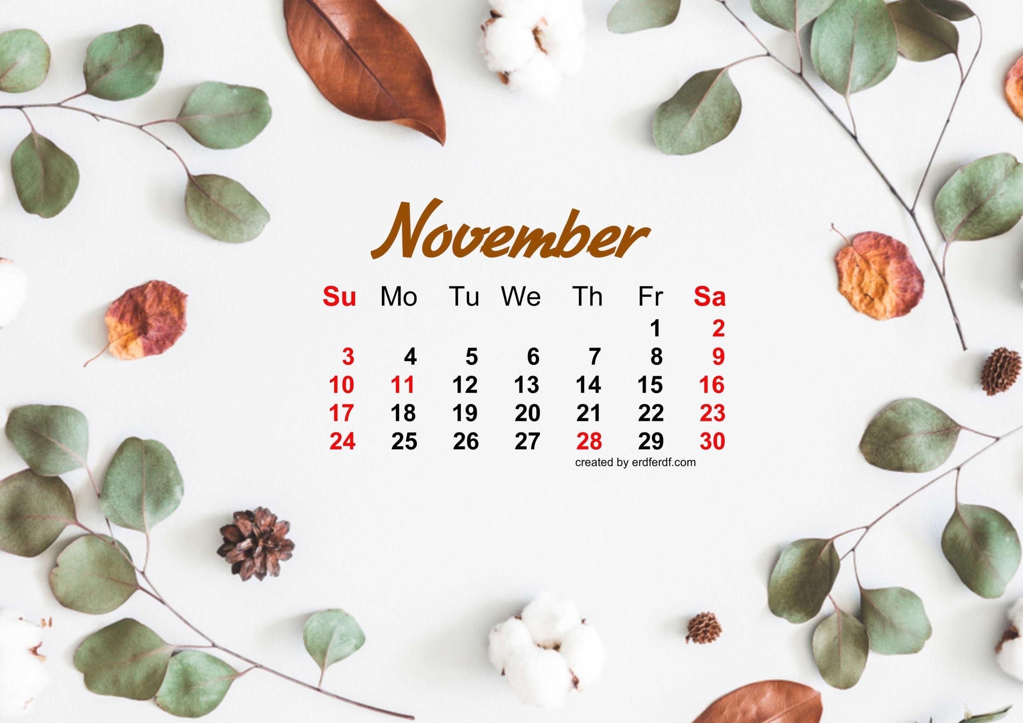 November Calendar Wallpapers
