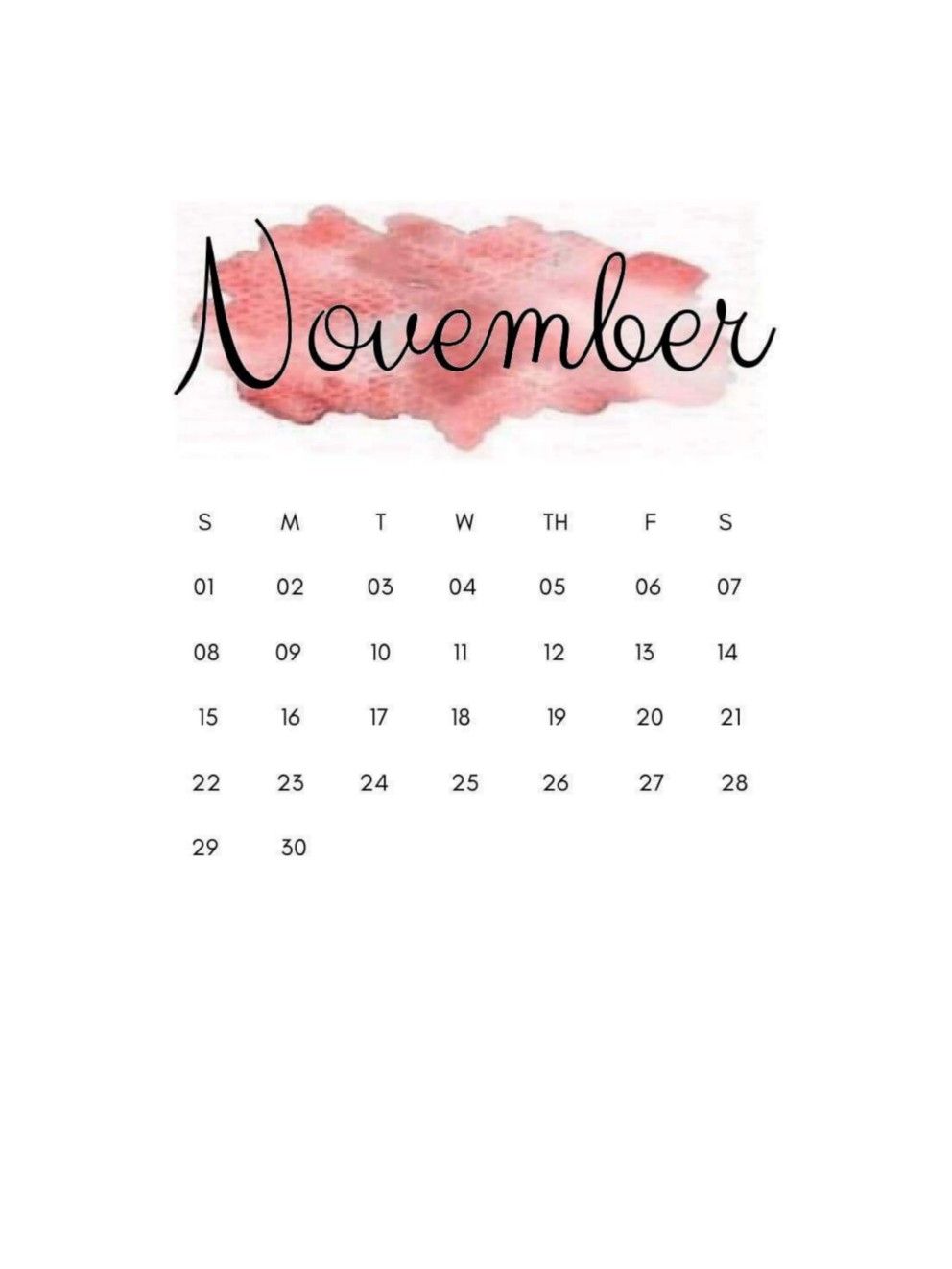 November Calendar Wallpapers