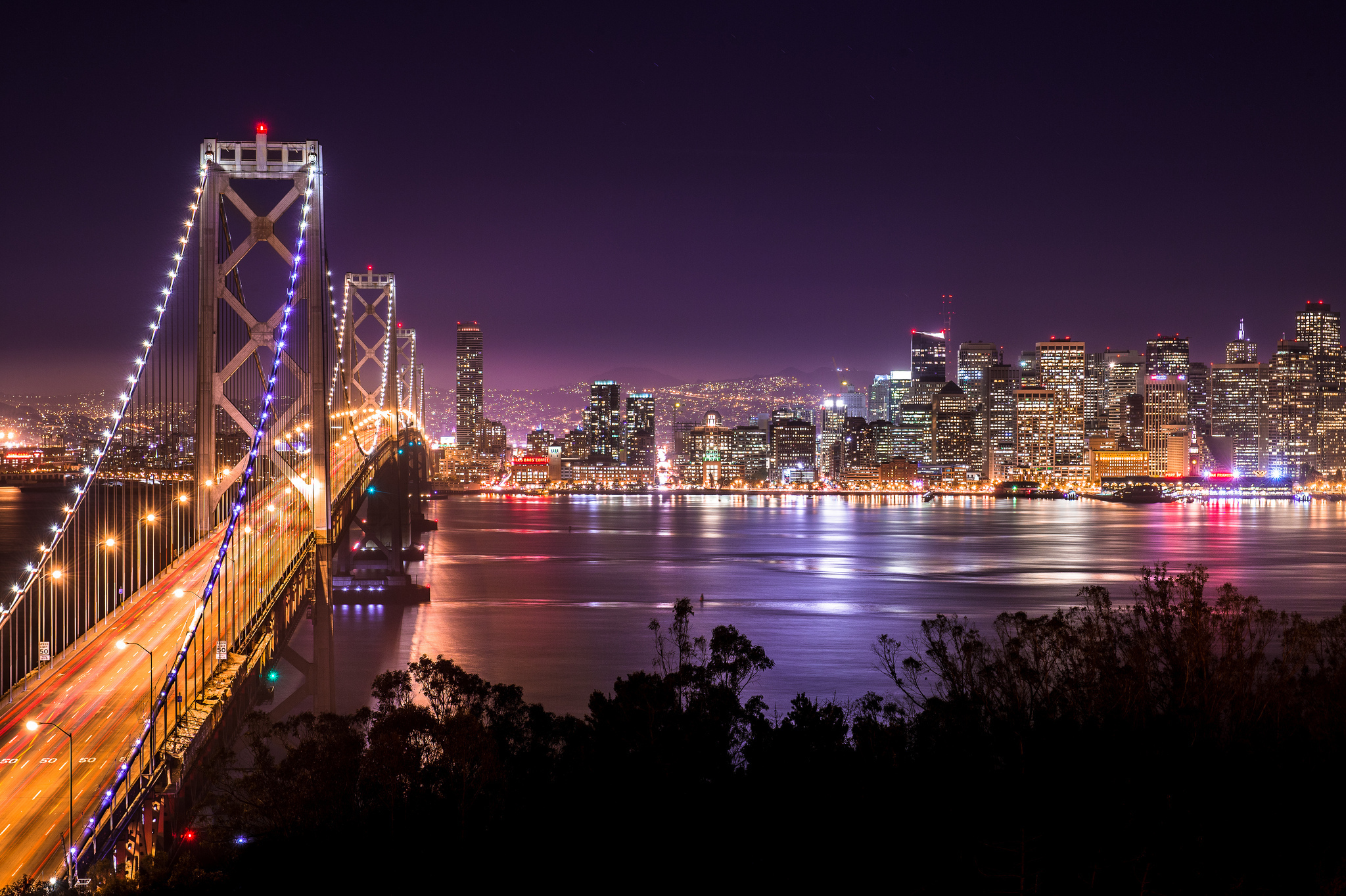 Oakland Bay Bridge In Evening Wallpapers