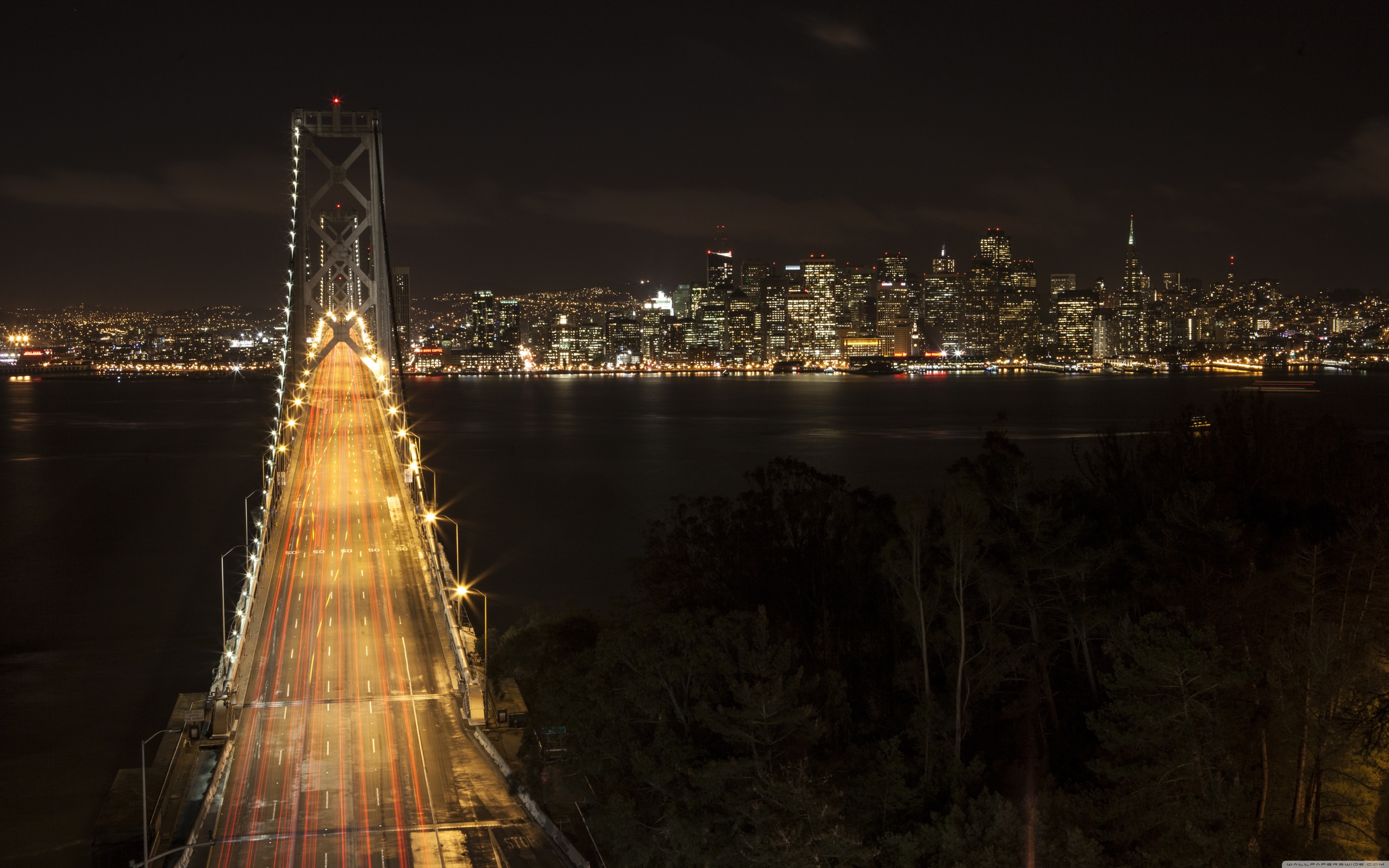 Oakland Bay Bridge In Evening Wallpapers