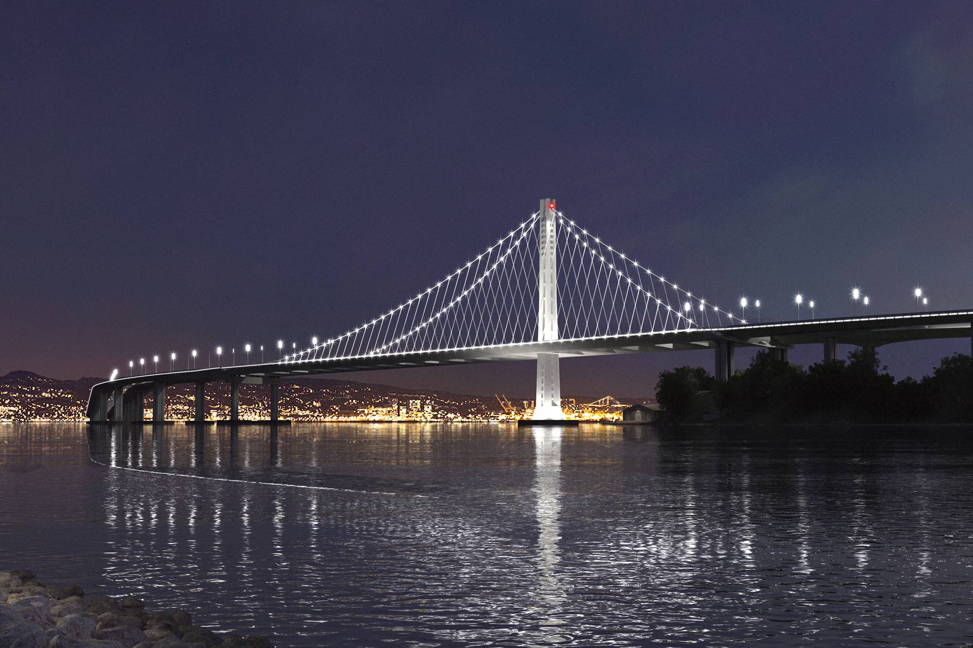 Oakland Bay Bridge In Evening Wallpapers