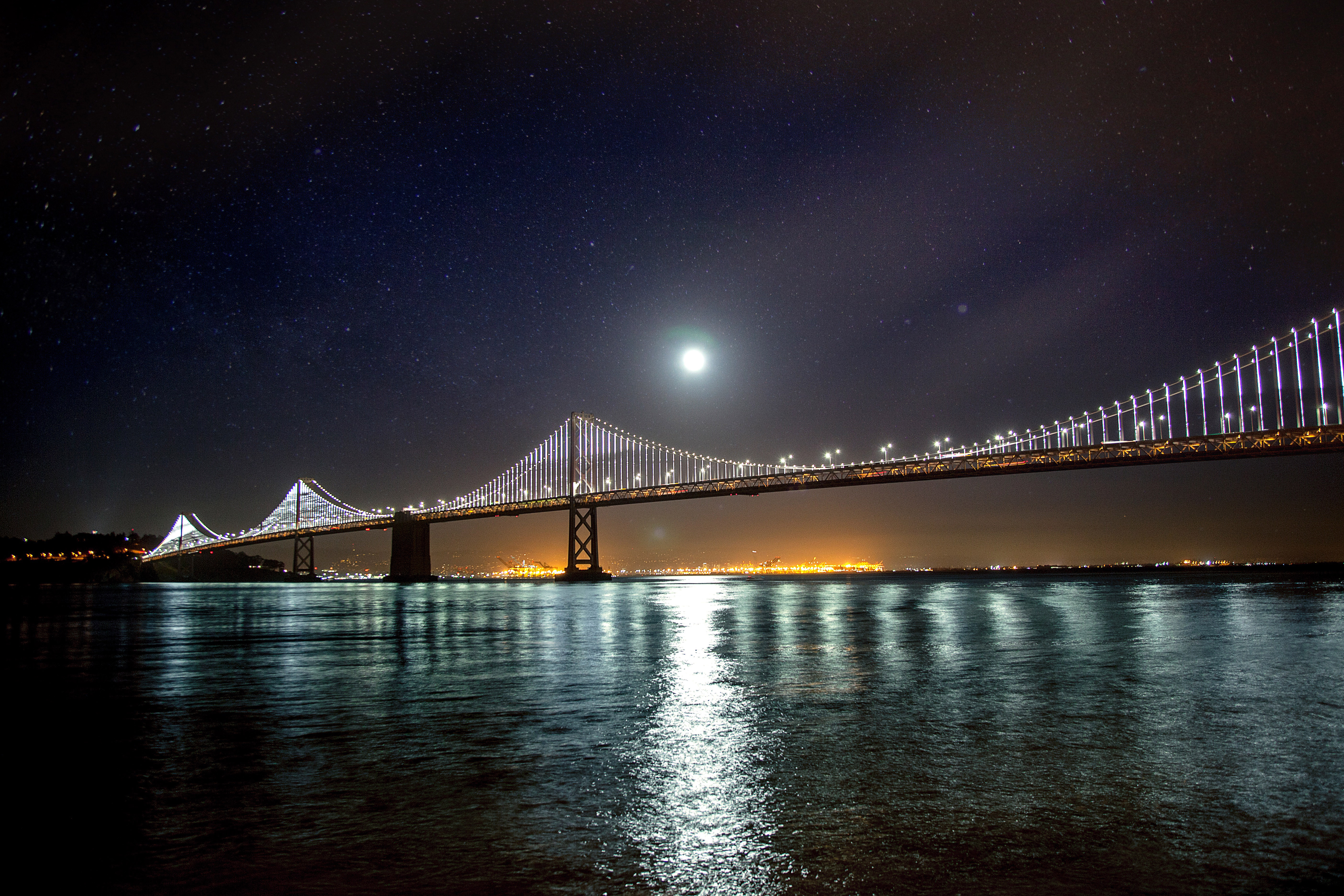 Oakland Bay Bridge In Evening Wallpapers