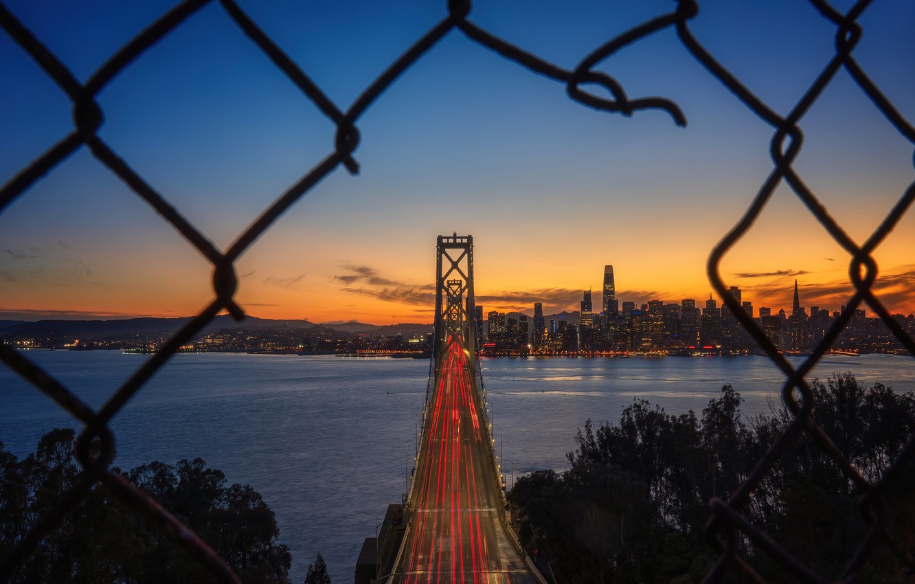 Oakland Bay Bridge In Evening Wallpapers