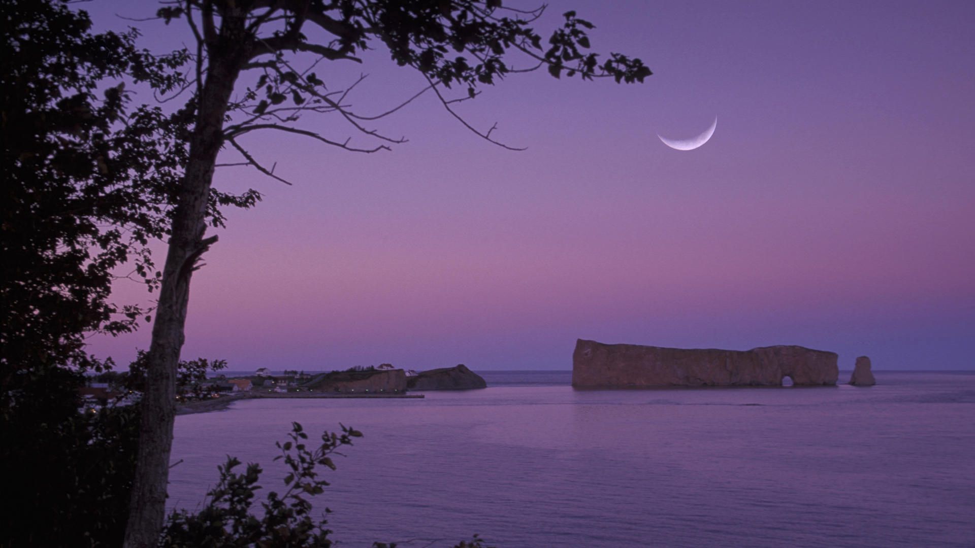 Ocean During Nighttime With Moon Wallpapers