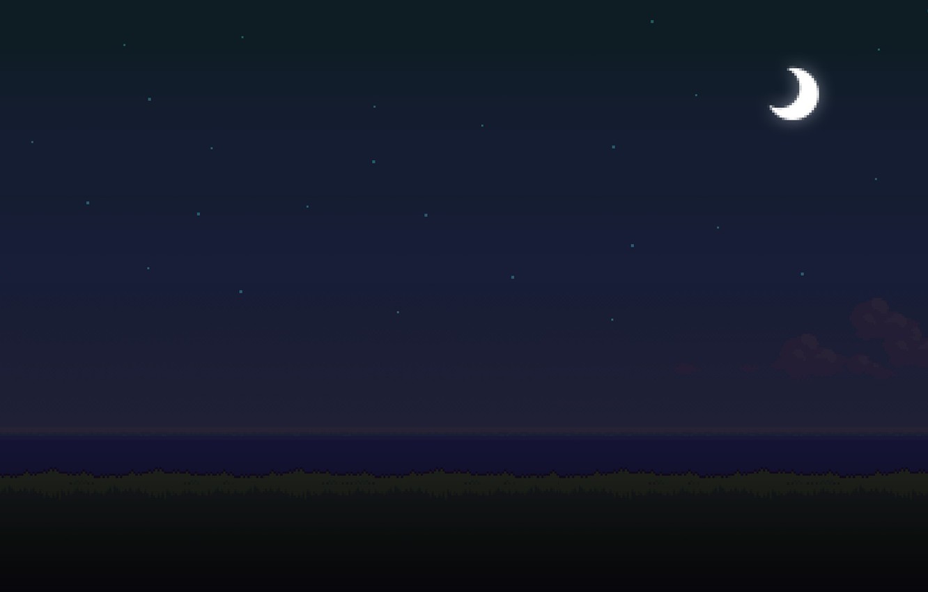 Ocean During Nighttime With Moon Wallpapers