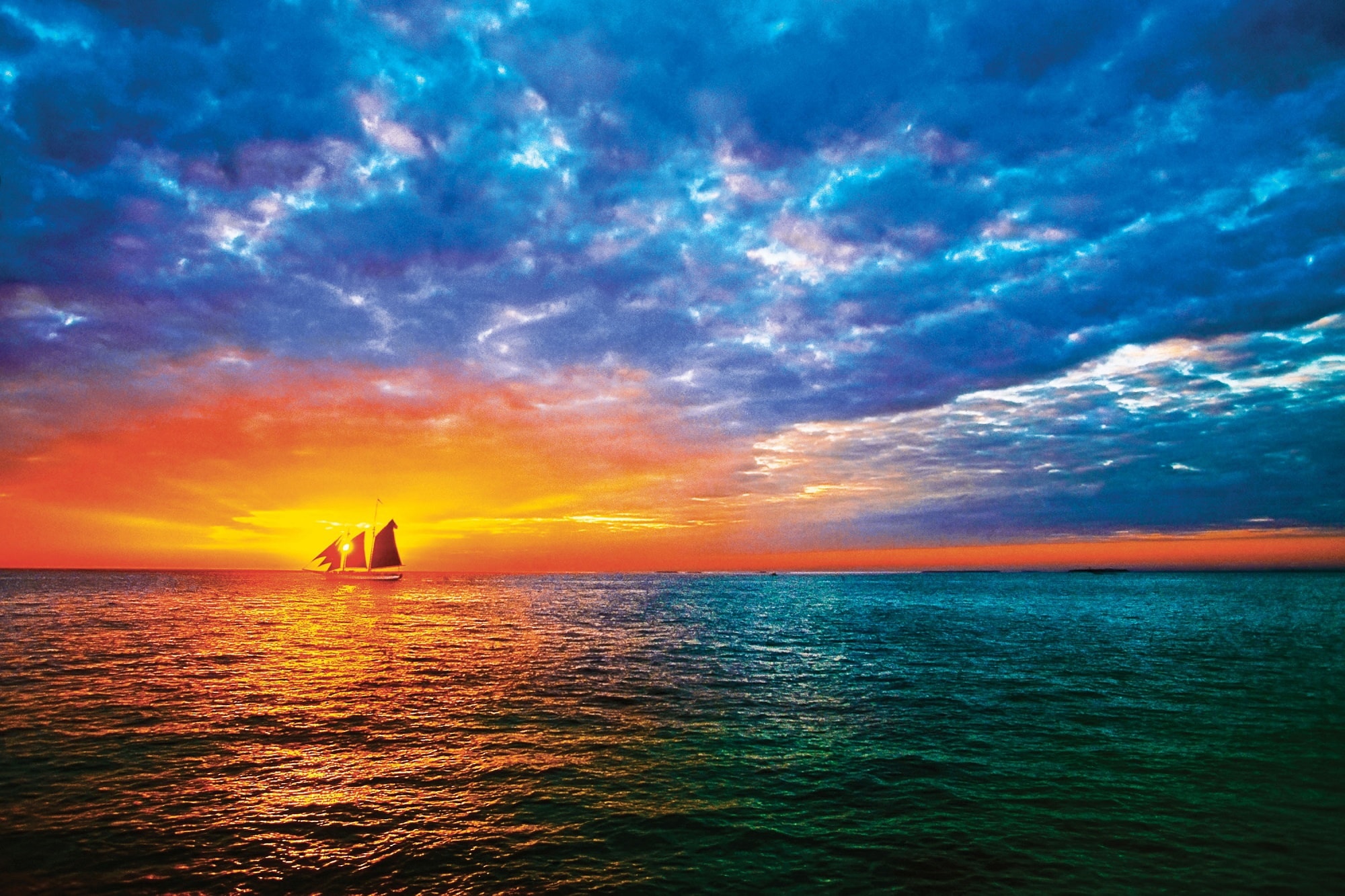 Ocean Ship Sunset Wallpapers