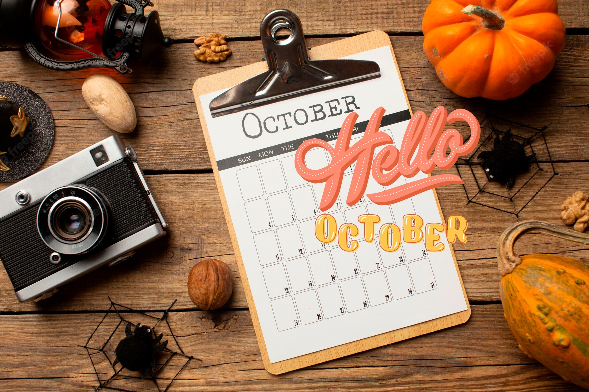 October Calendar Background