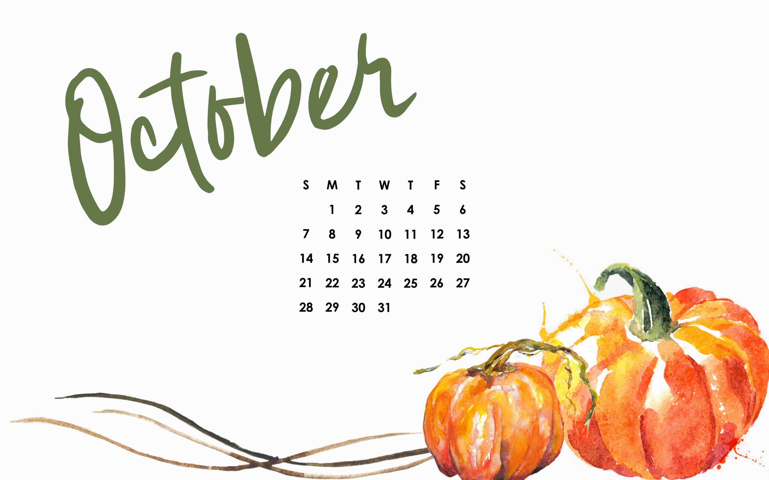 October Calendar Background