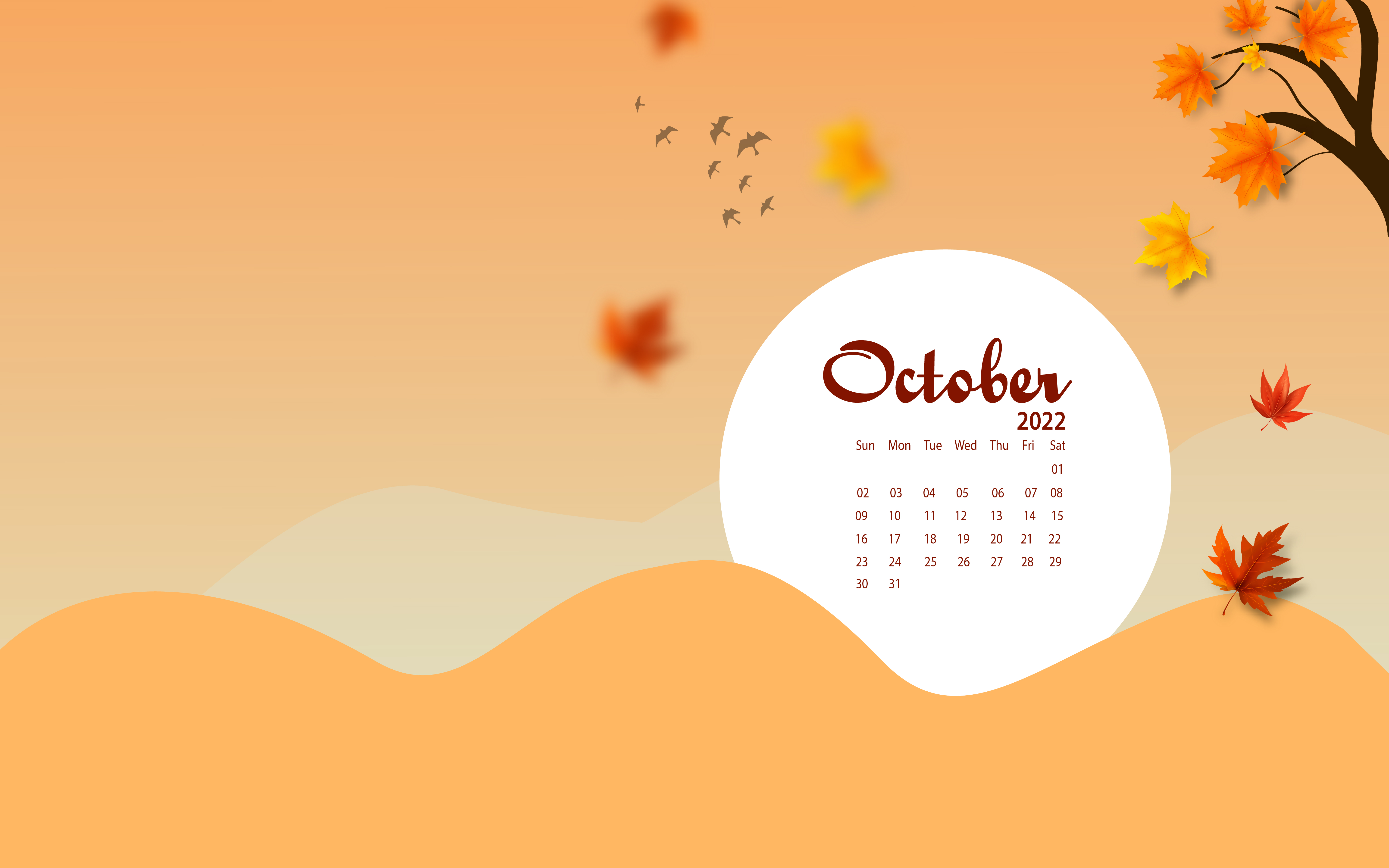 October Calendar Background