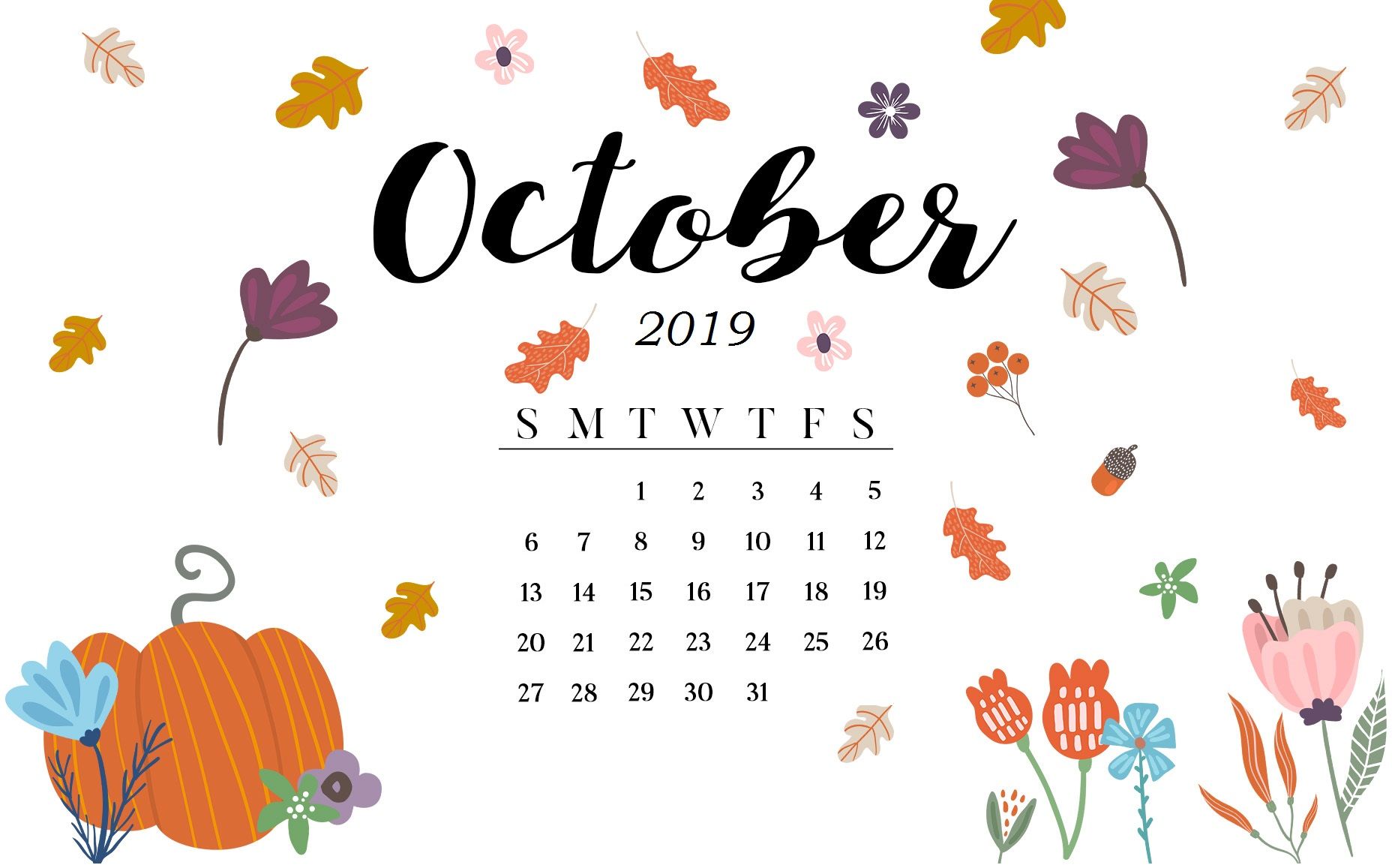 October Calendar Background