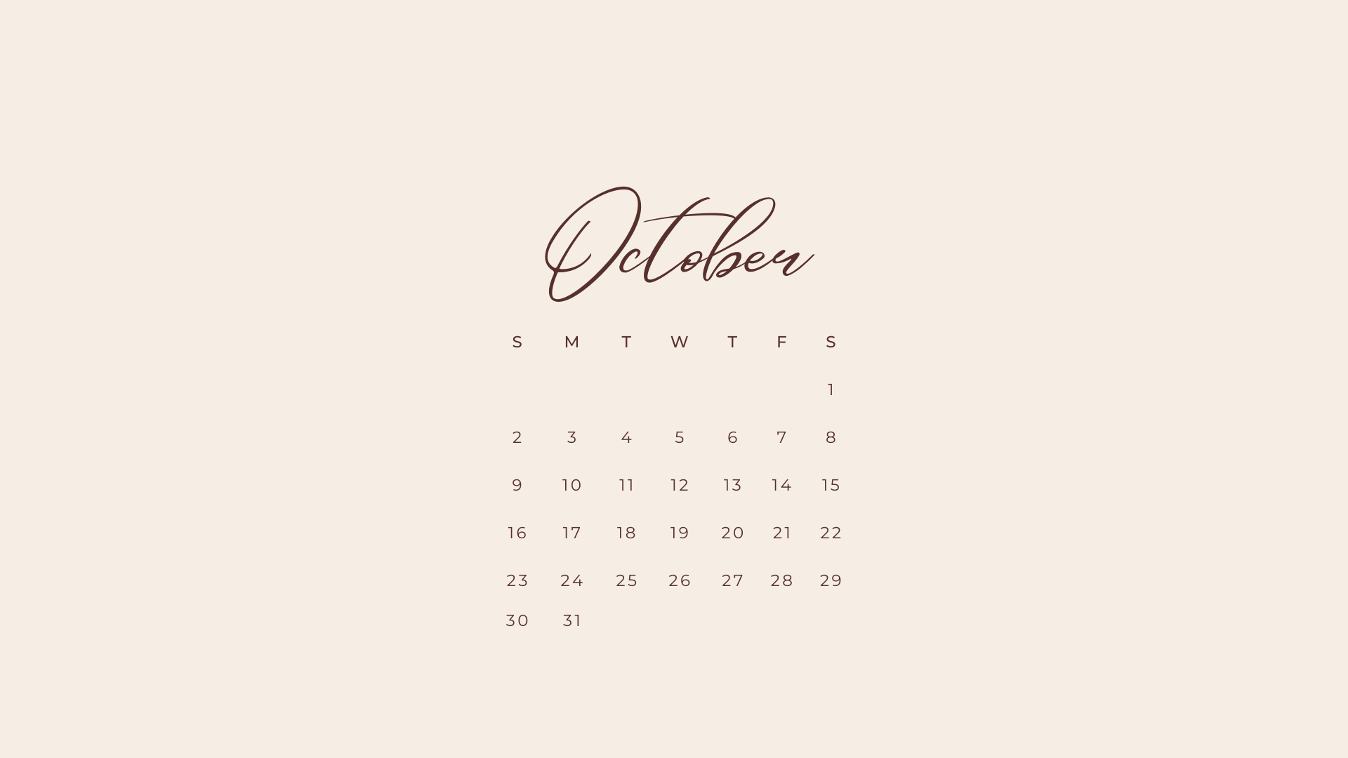 October Calendar Background