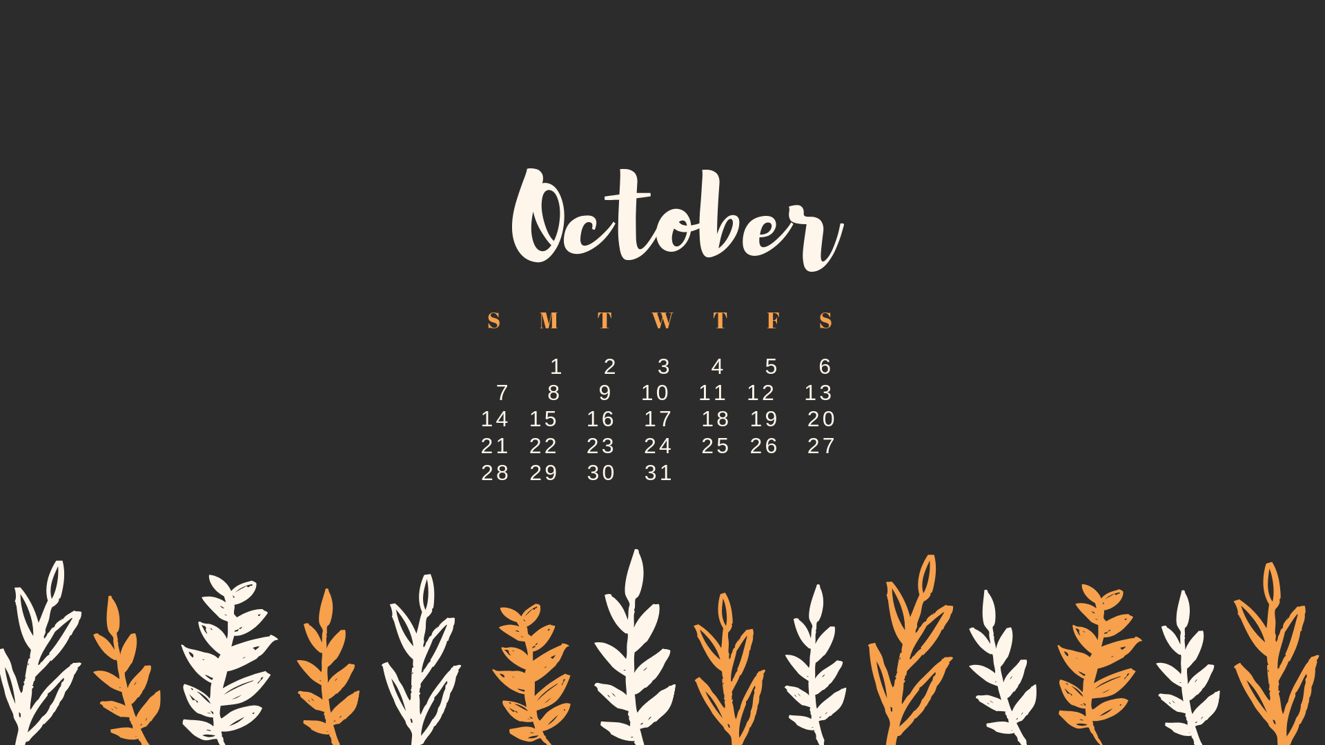 October Calendar Background