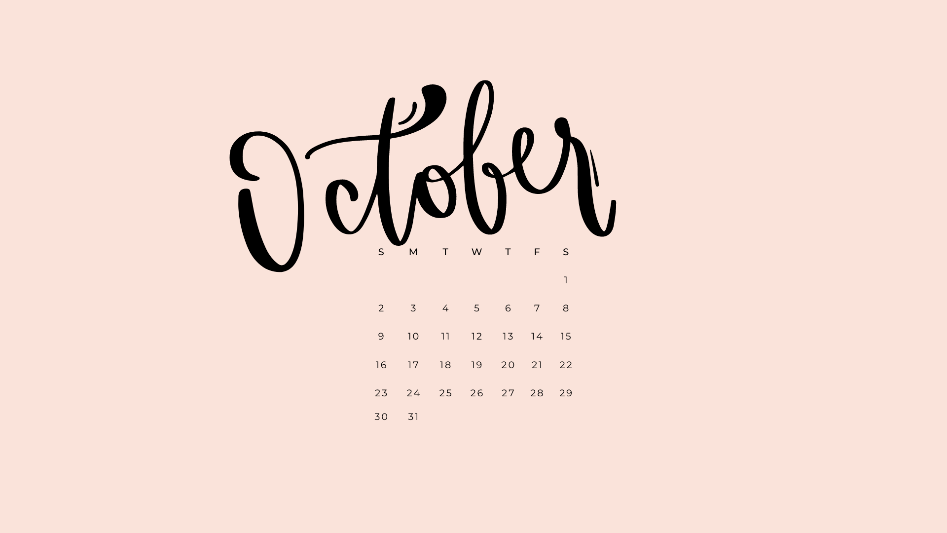 October Calendar Background