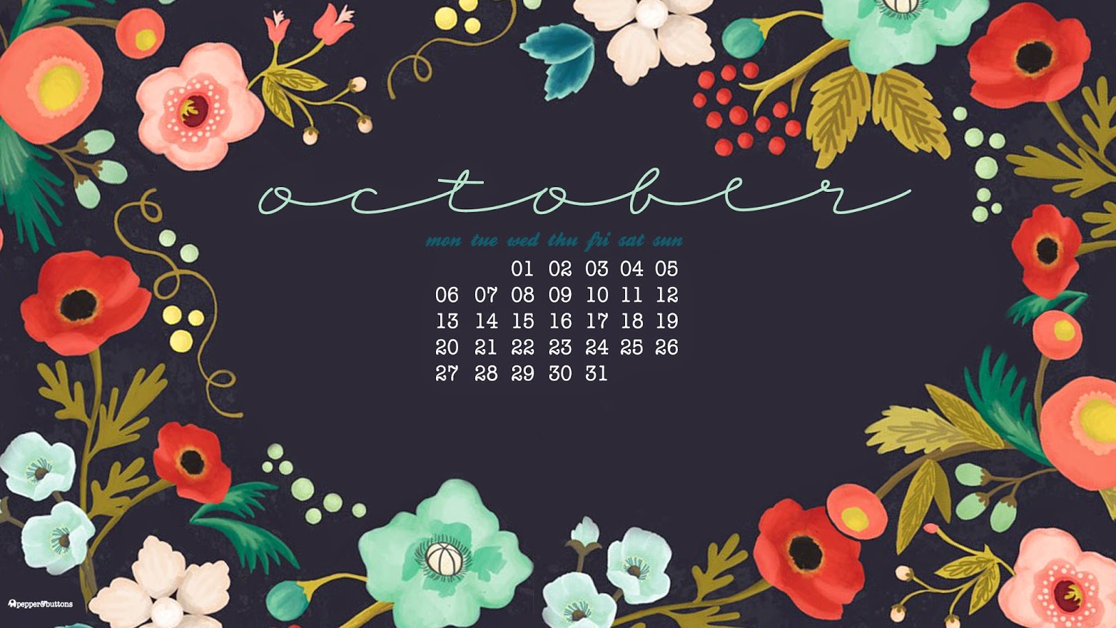 October Calendar Background