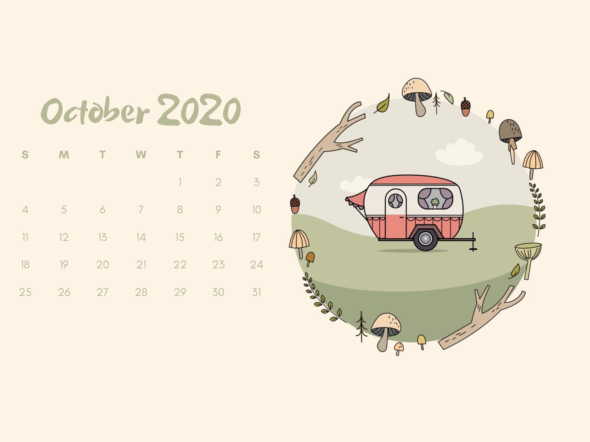 October Calendar Background