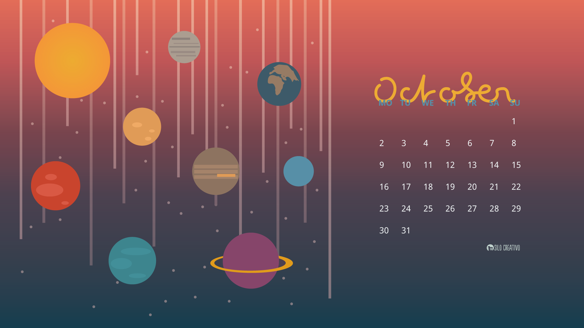 October Calendar Background