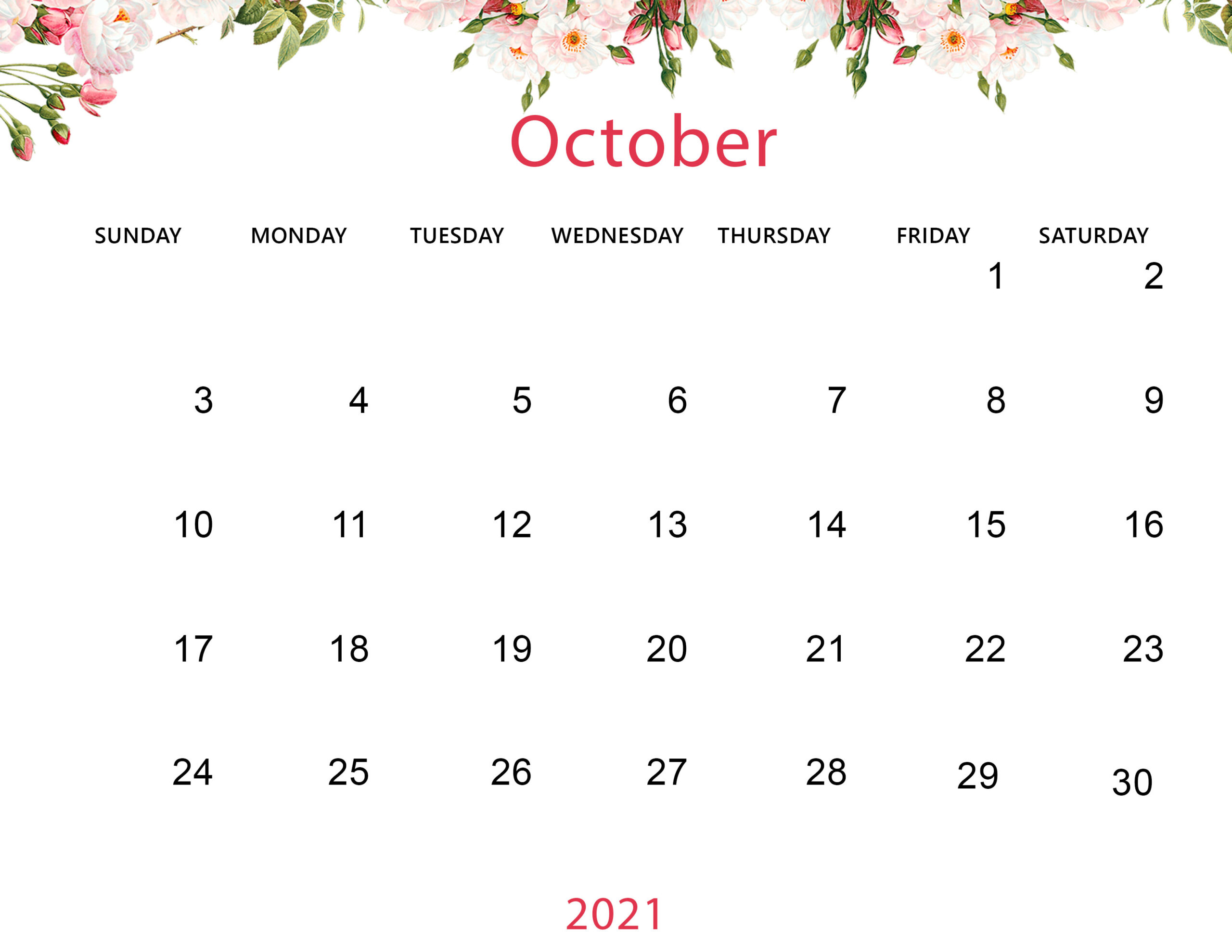 October Calendar Background