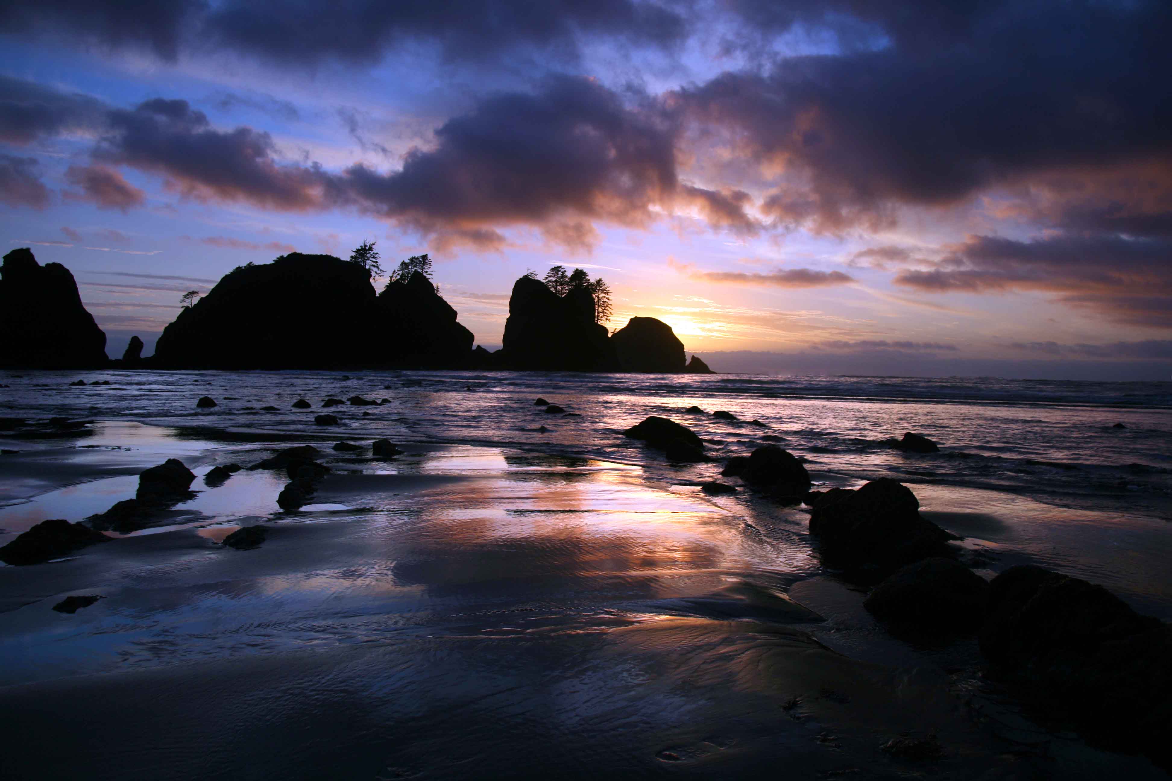 Olympic Mountains Night In Washington Wallpapers