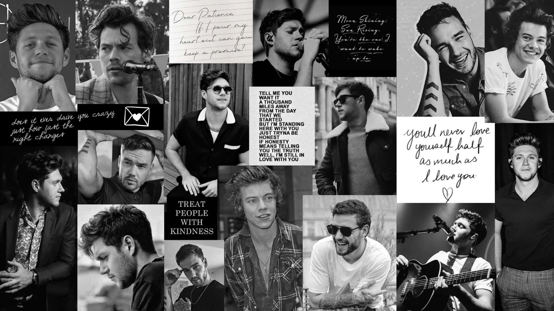 One Direction Black And White Wallpapers