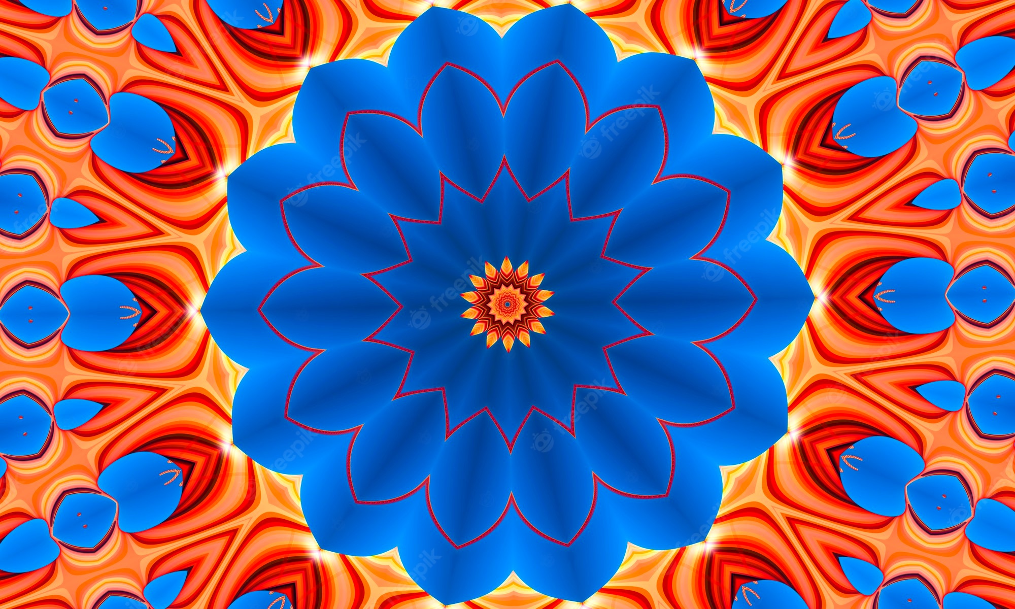 Orange And Blue Kaleidoscope Wallpapers