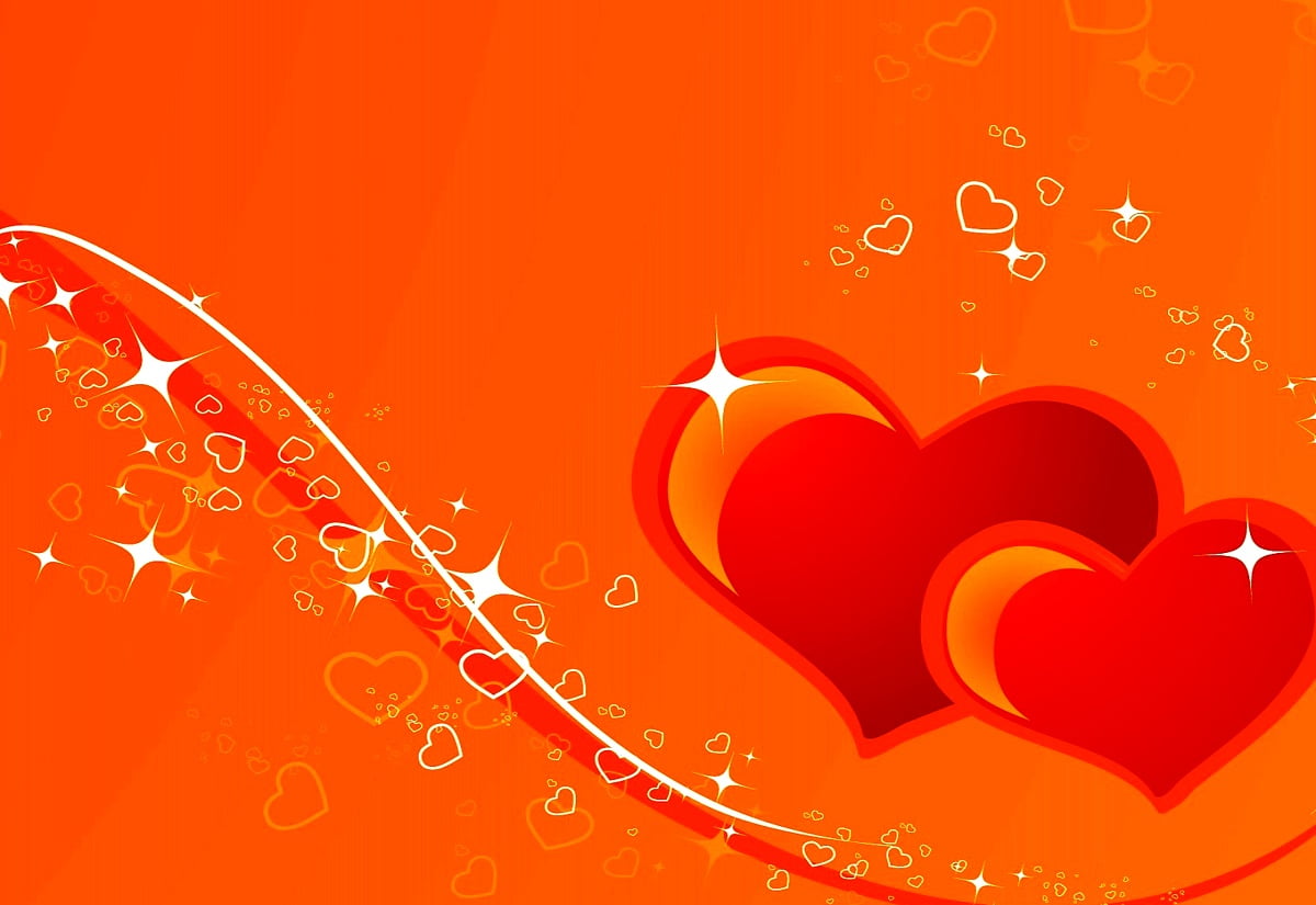 Orange Heart Wallpapers