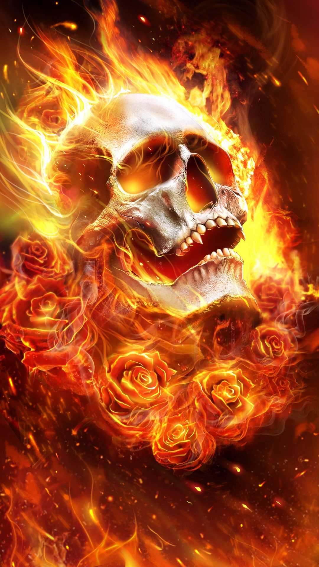 Orange Skull Wallpapers