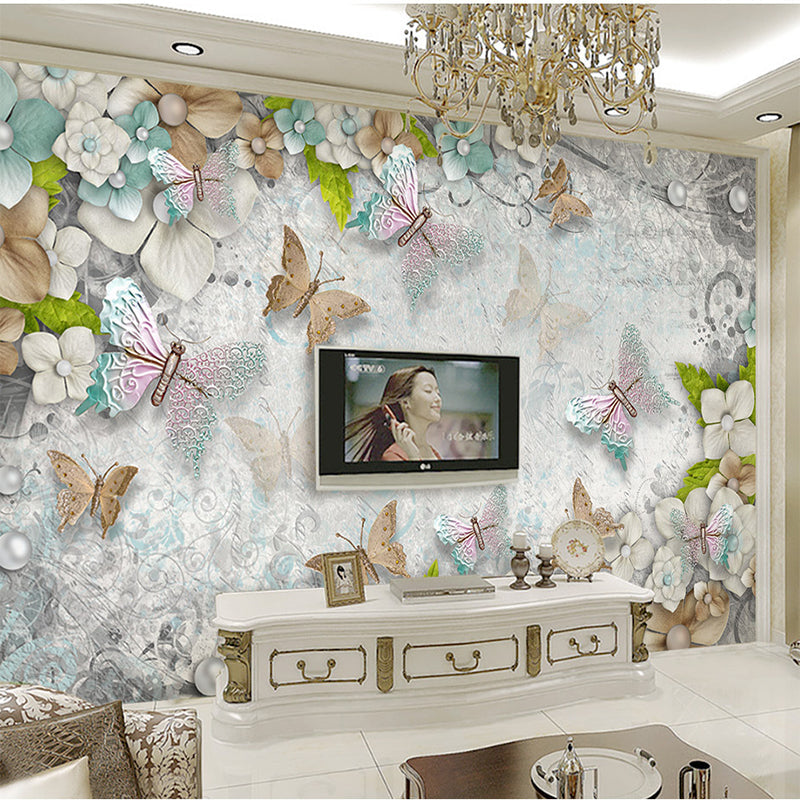 Pastel Flowers Butterflies Wallpapers