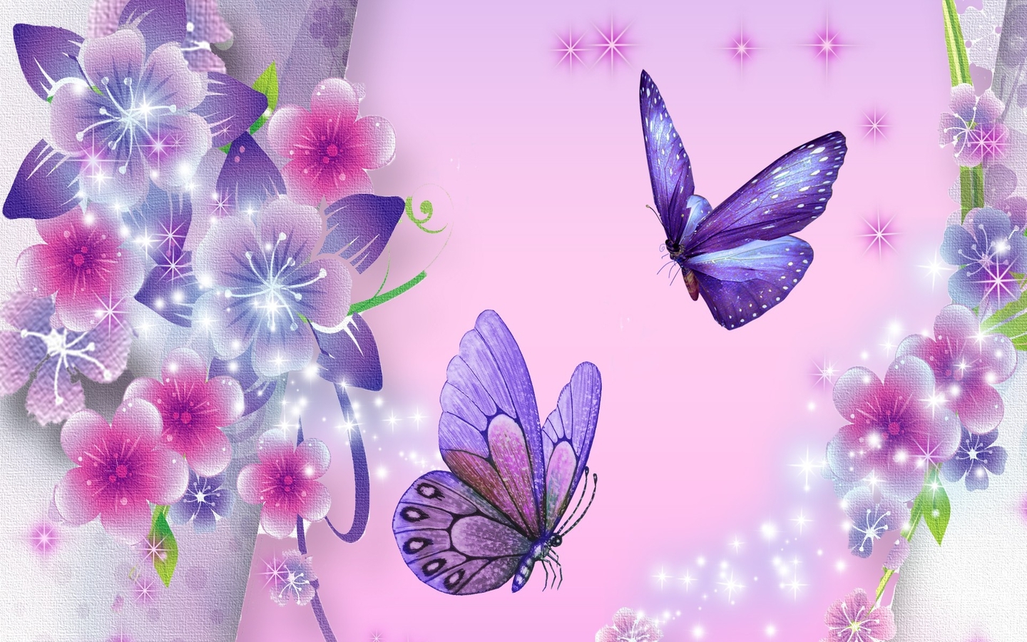 Pastel Flowers Butterflies Wallpapers