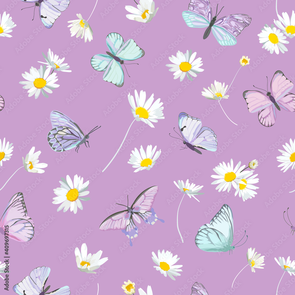 Pastel Flowers Butterflies Wallpapers