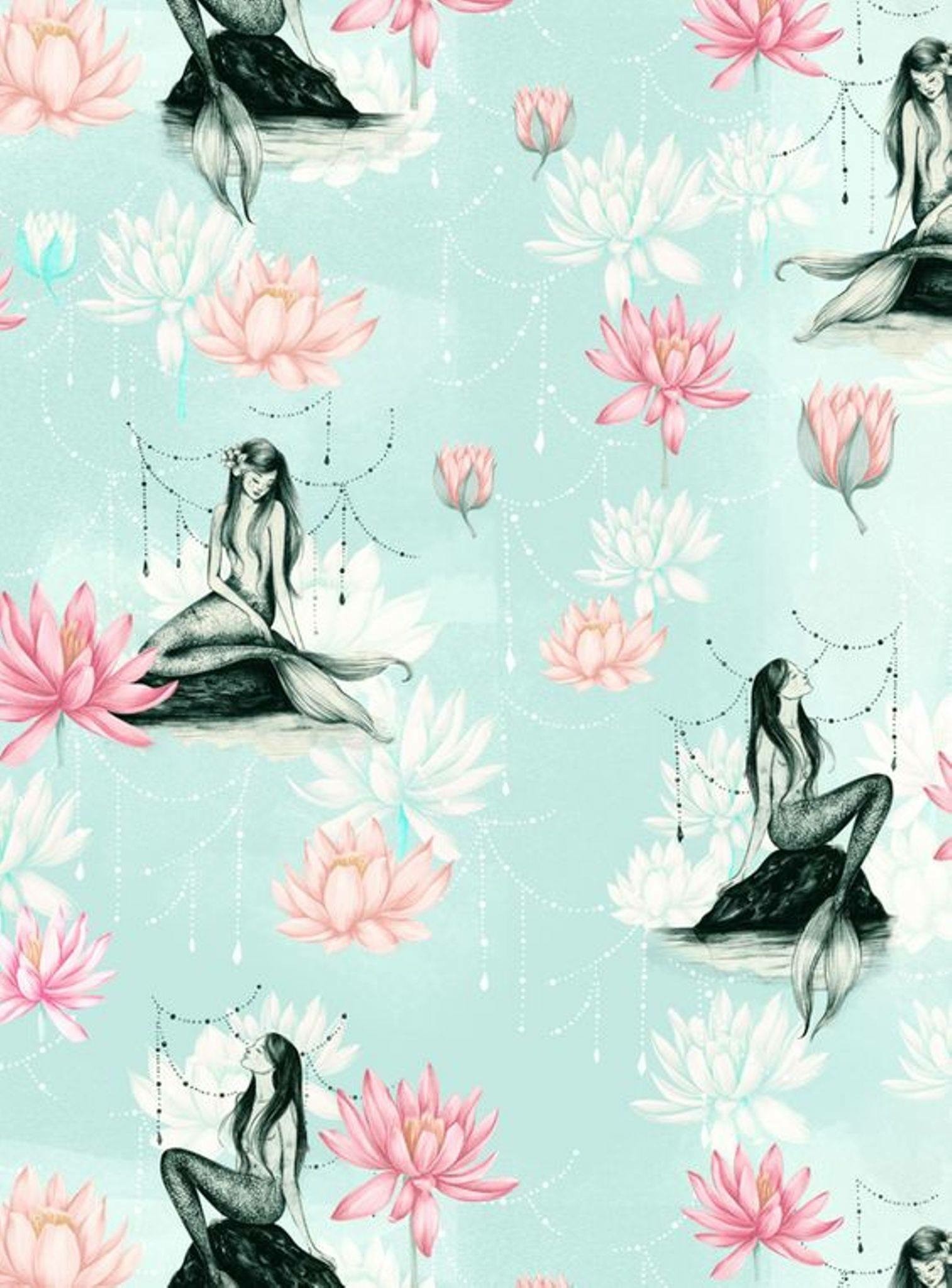 Pastel Mermaid Scale Wallpapers