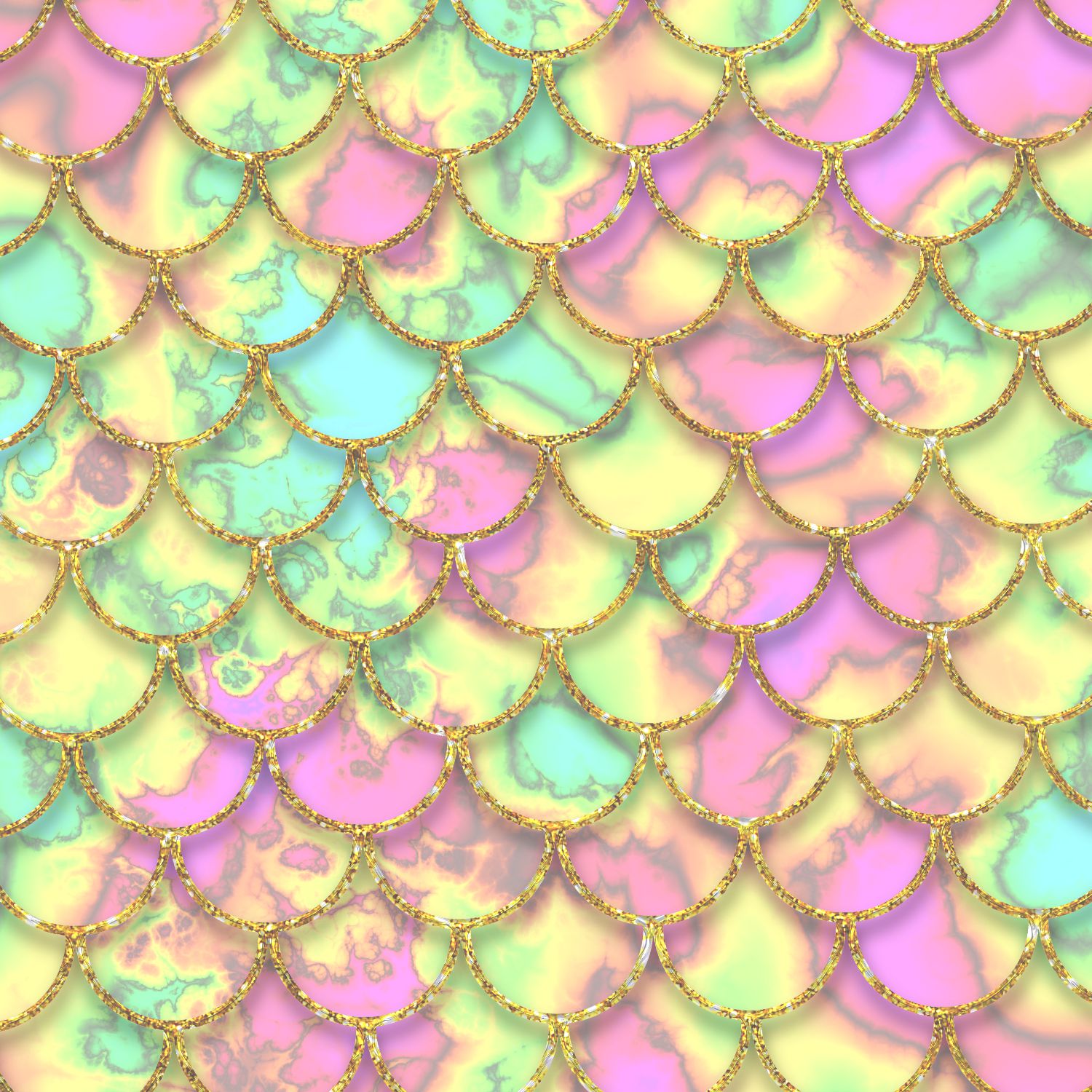 Pastel Mermaid Scale Wallpapers