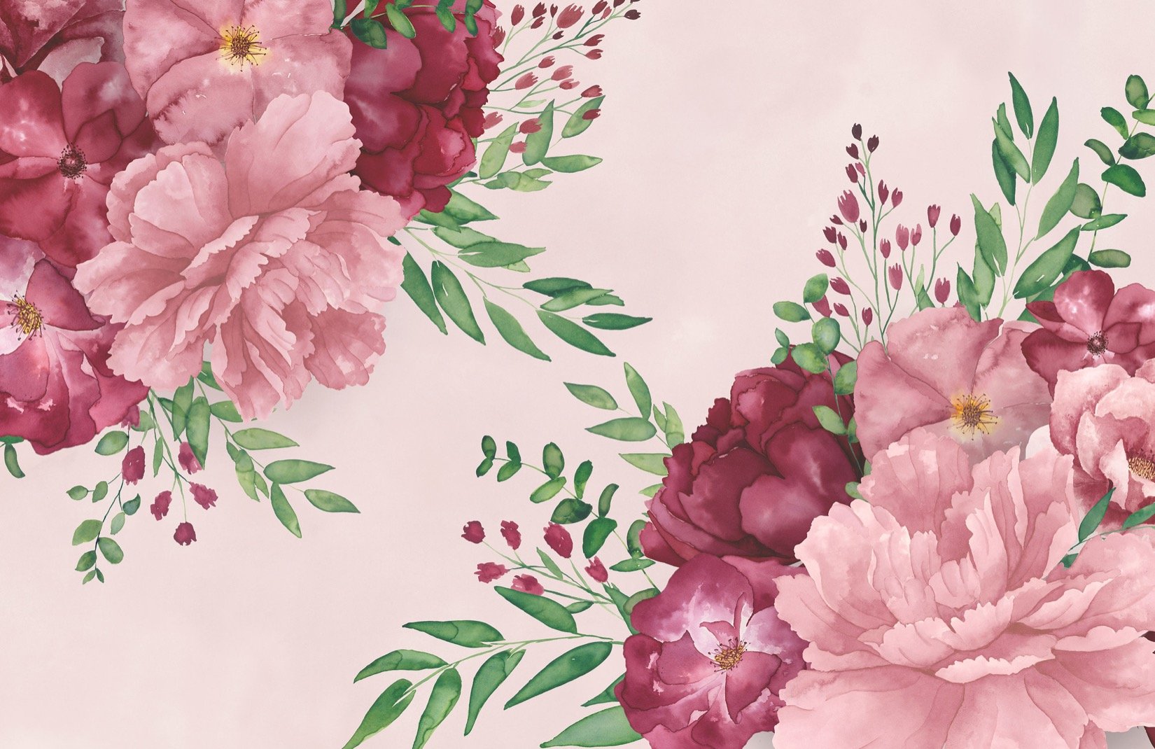 Pastel Pink Floral Wallpapers