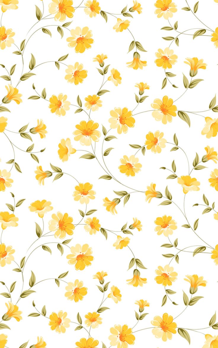 Pastel Yellow Floral Wallpapers