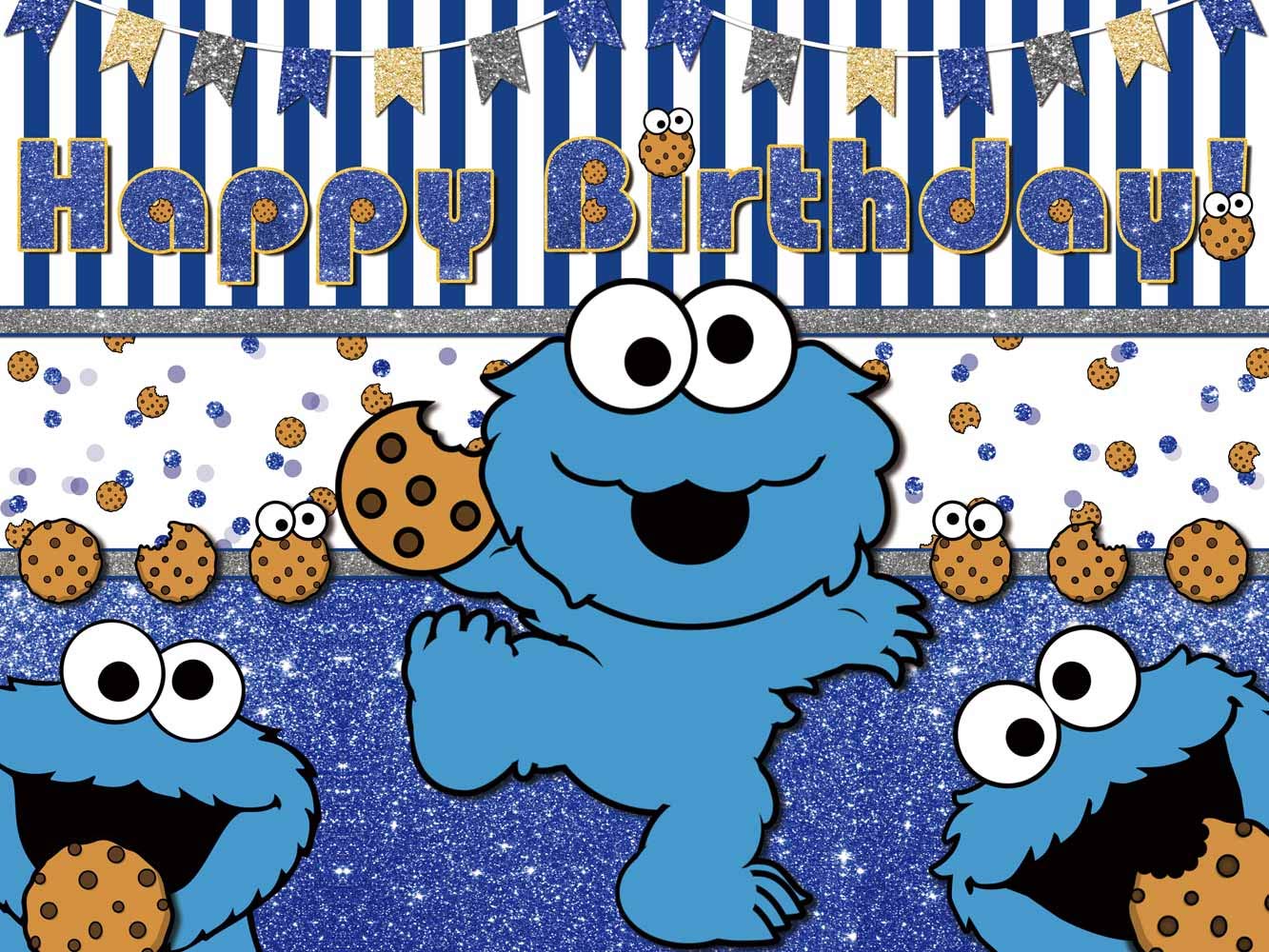 Pattern Cookie Monster Background