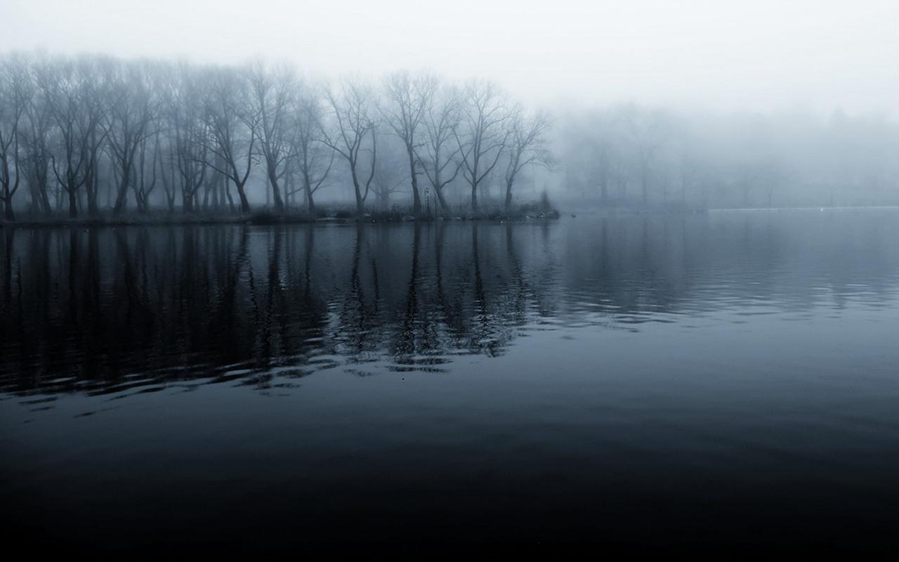 Pier And Foggy Lake Wallpapers