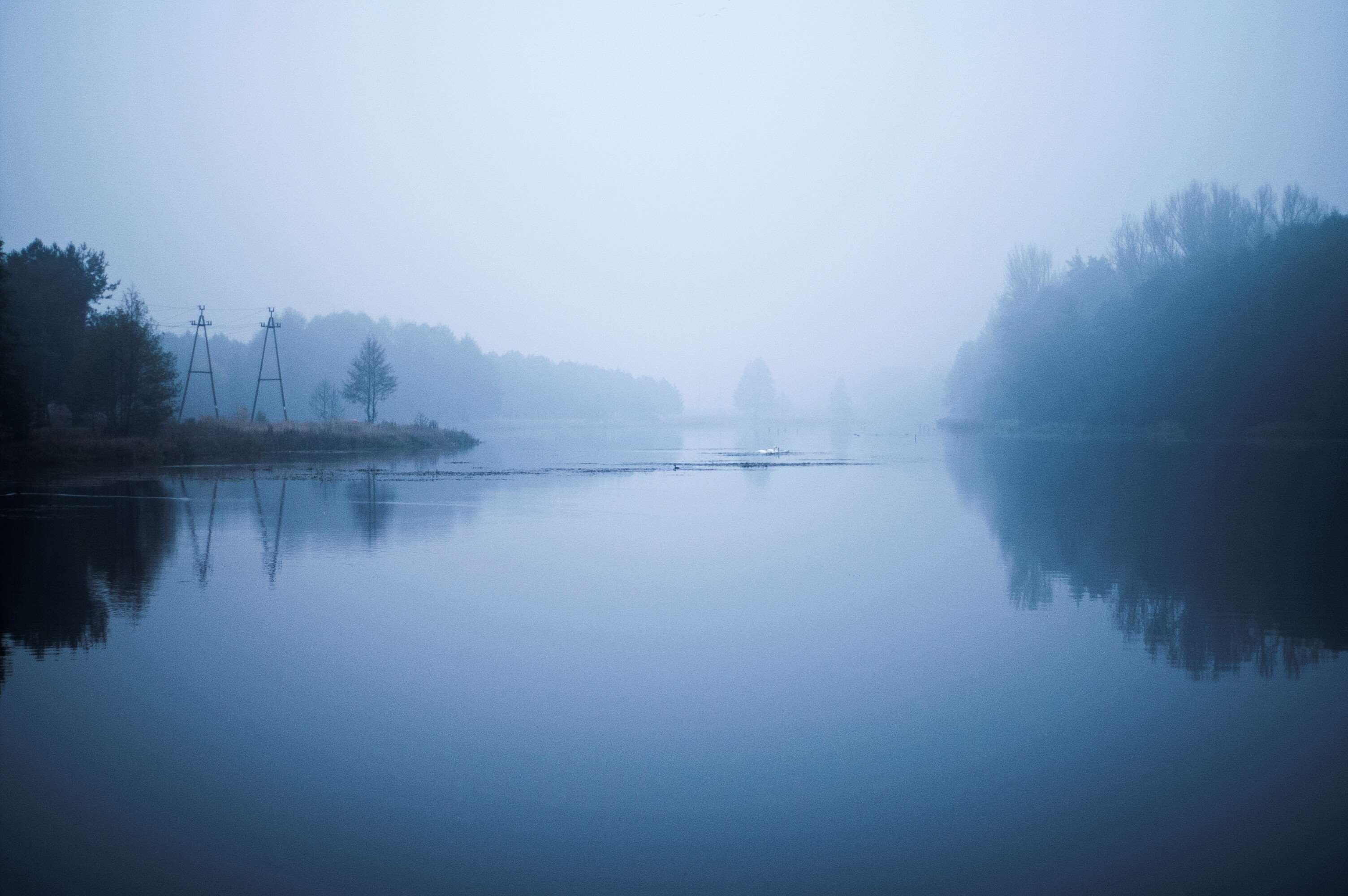 Pier And Foggy Lake Wallpapers