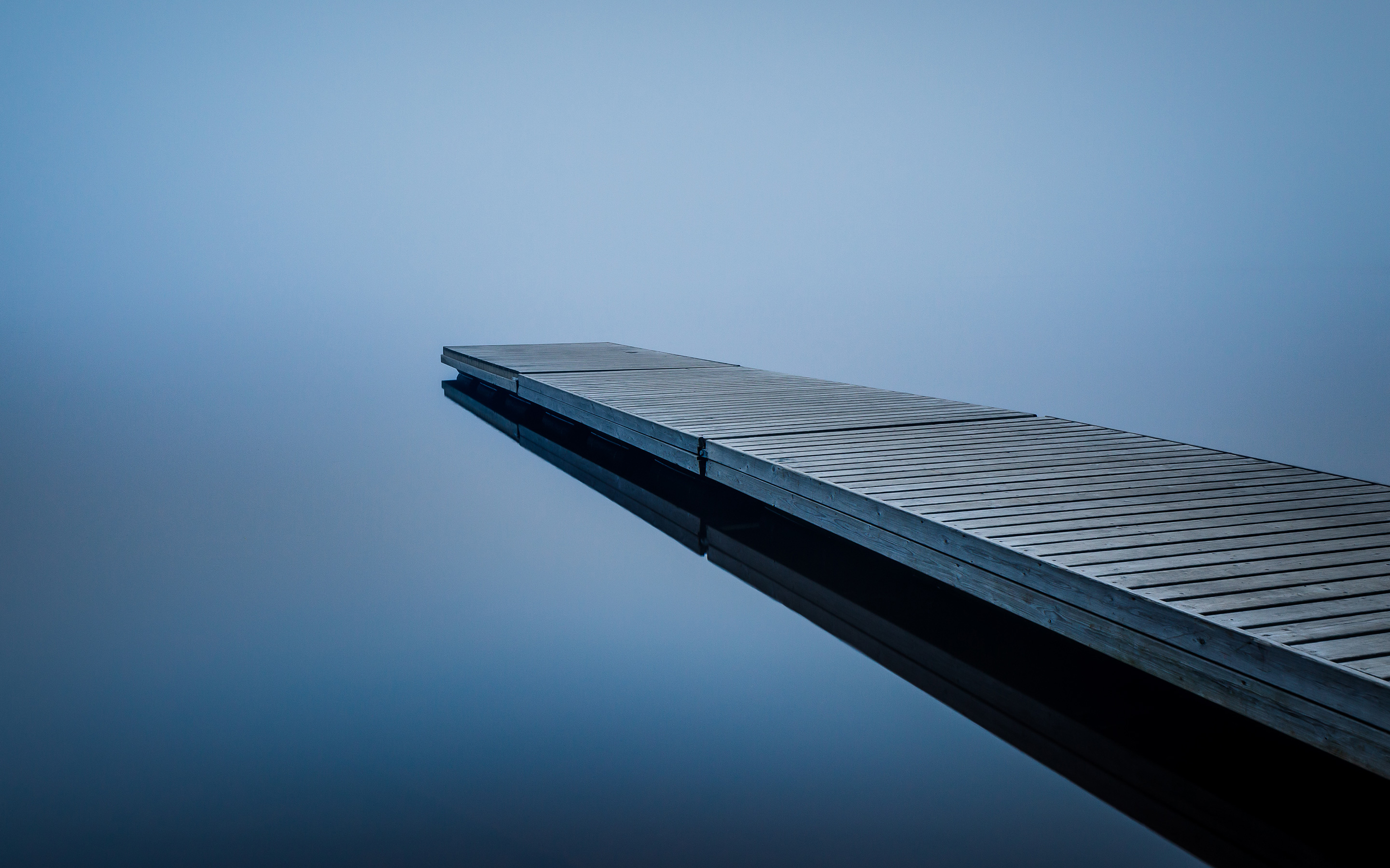 Pier And Foggy Lake Wallpapers