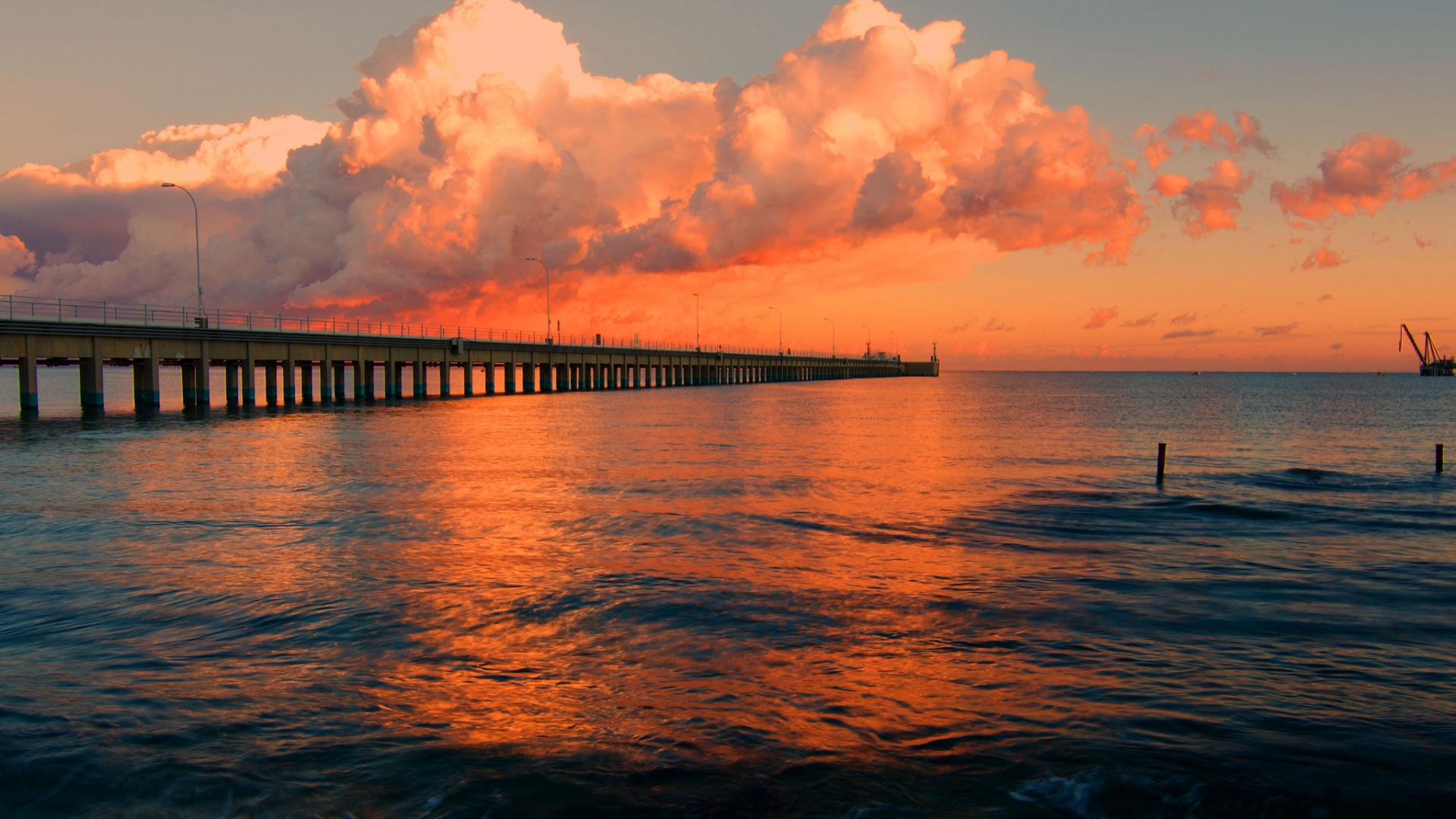 Pier At Sunset Wallpapers