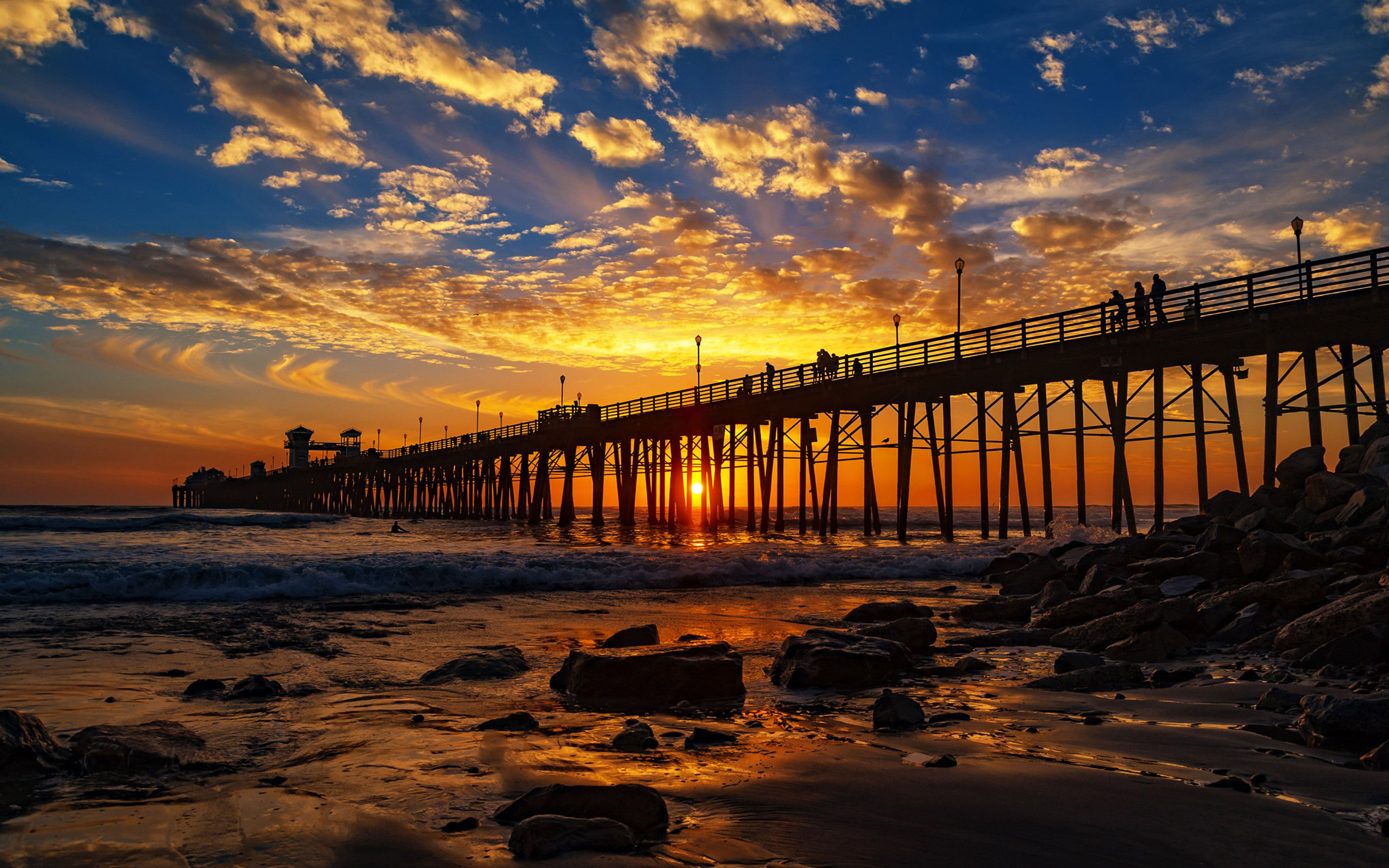 Pier At Sunset Wallpapers