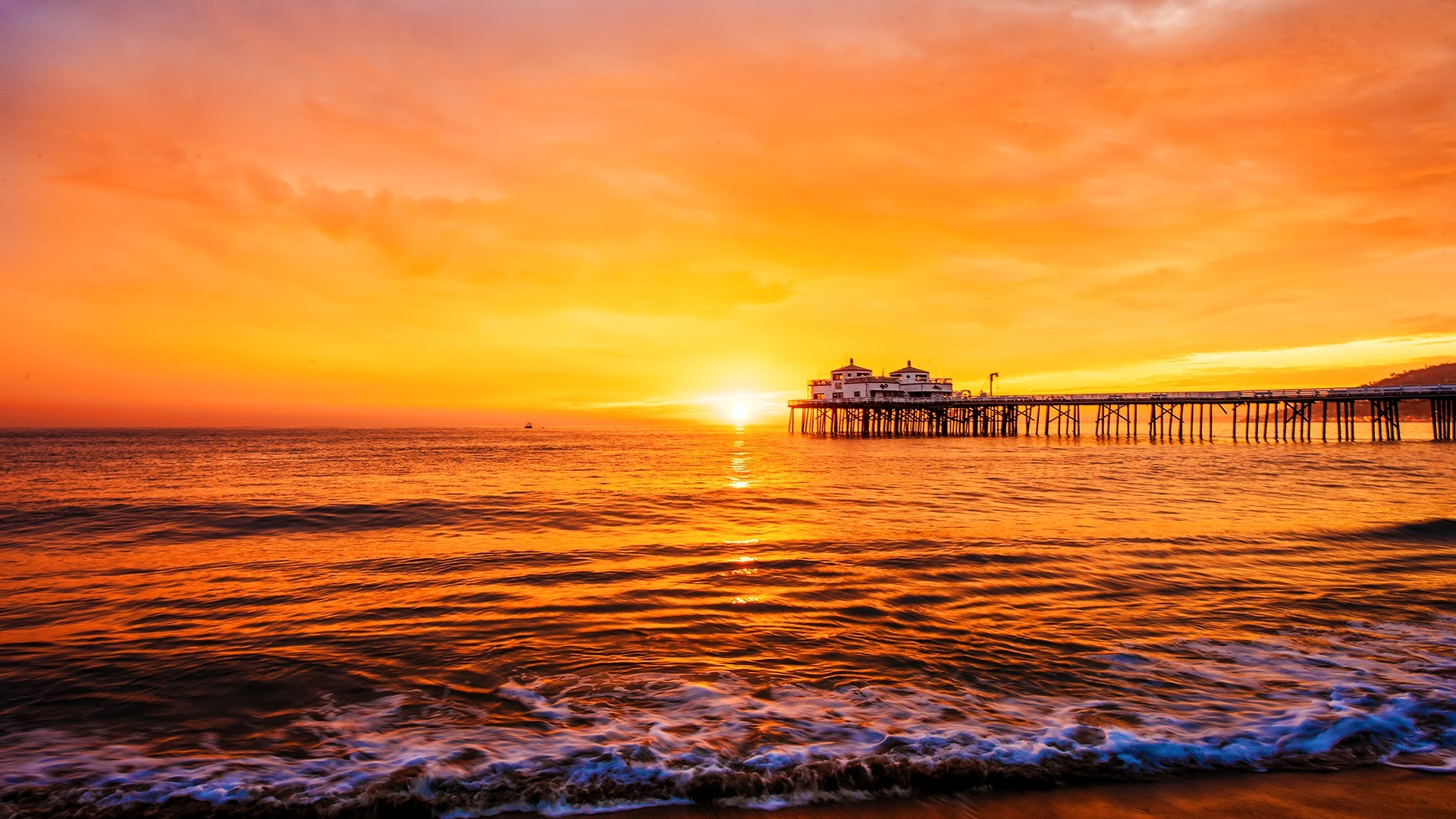 Pier At Sunset Wallpapers