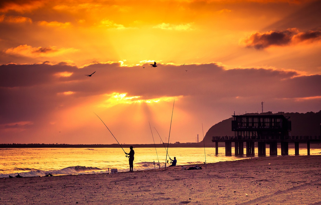 Pier At Sunset Wallpapers