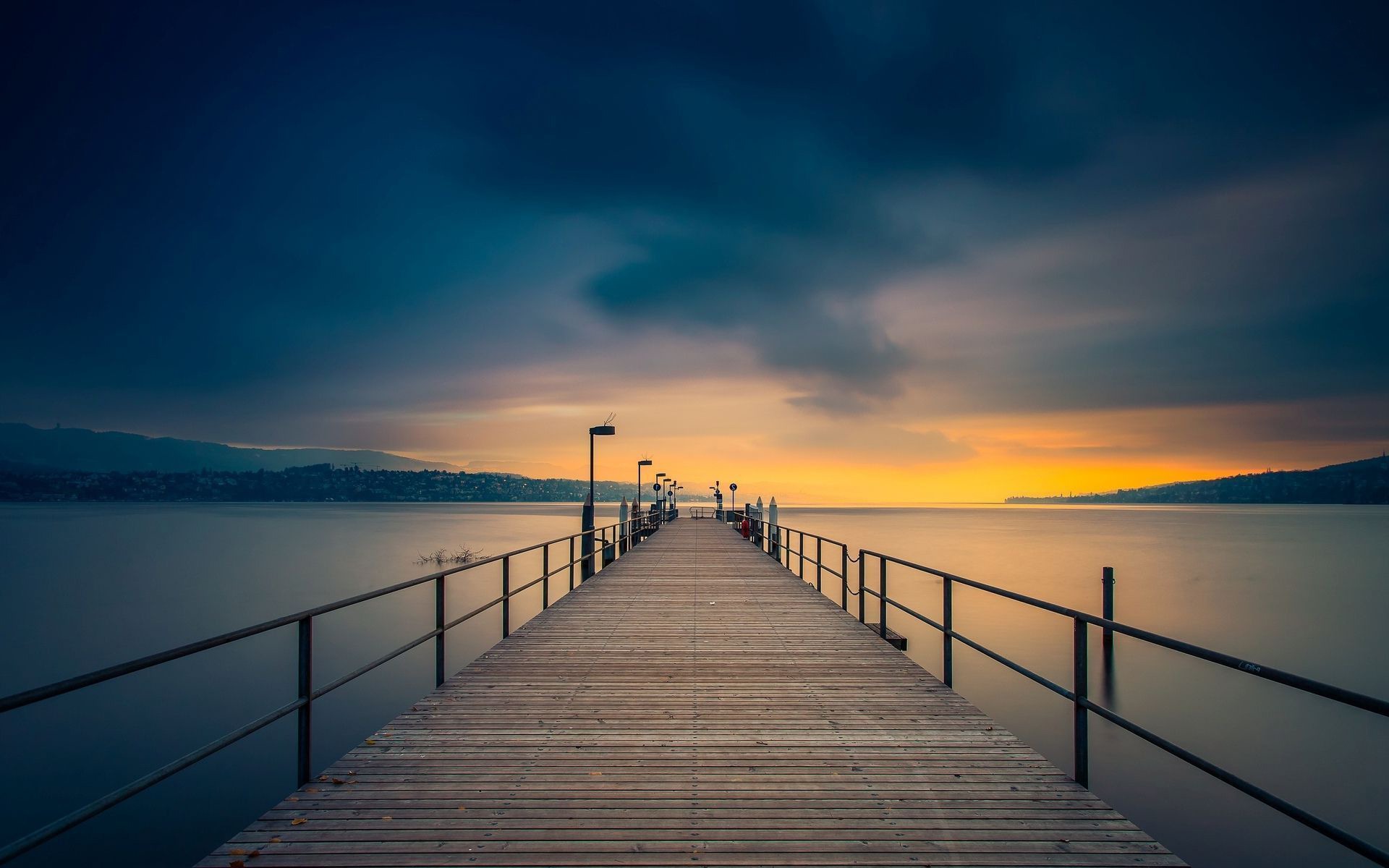 Pier At Sunset Wallpapers