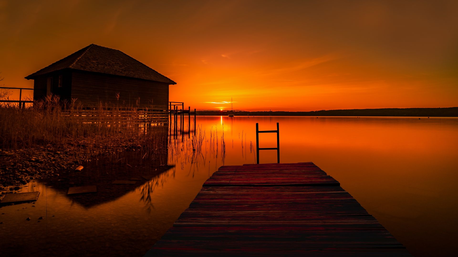 Pier At Sunset Wallpapers