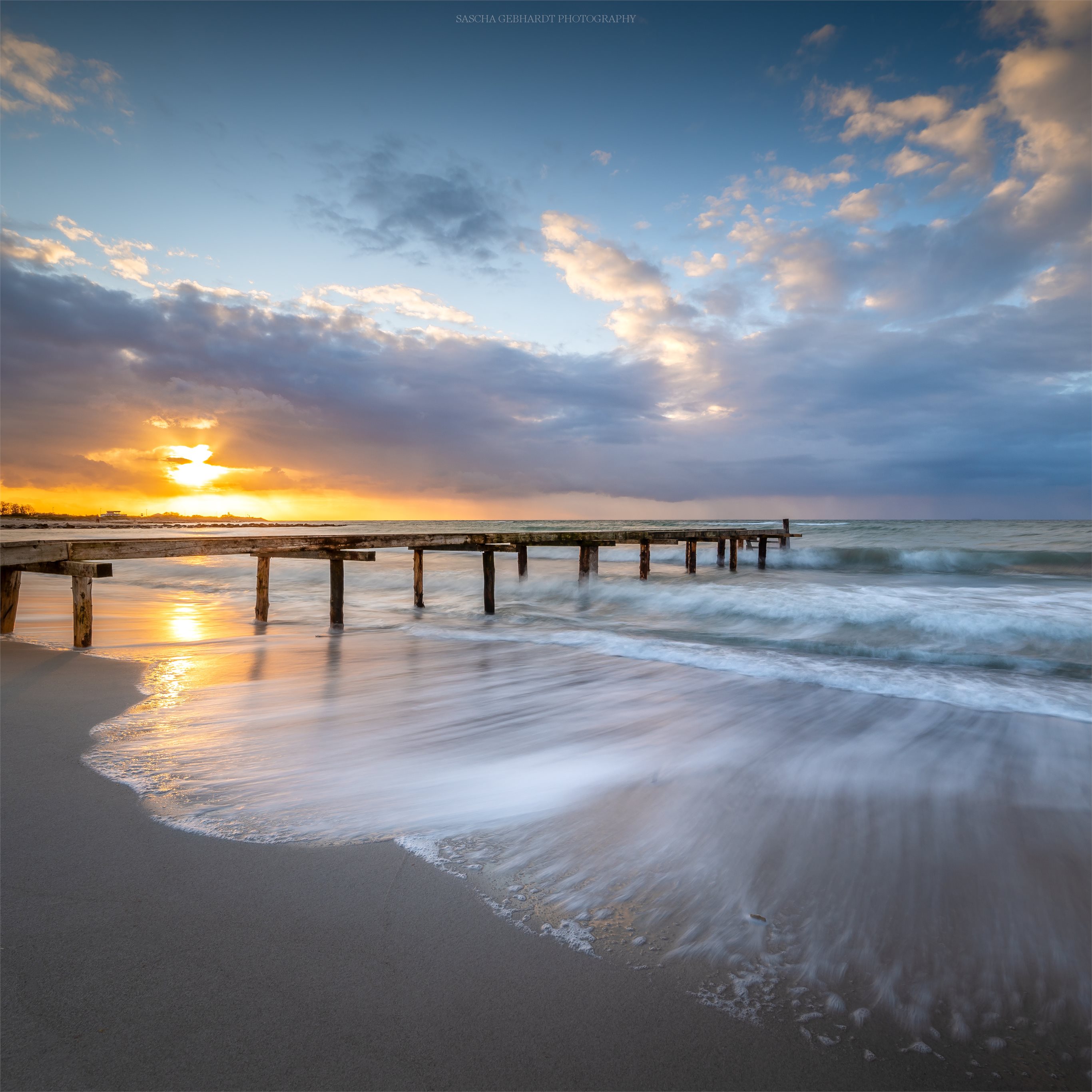 Pier At Sunset Wallpapers