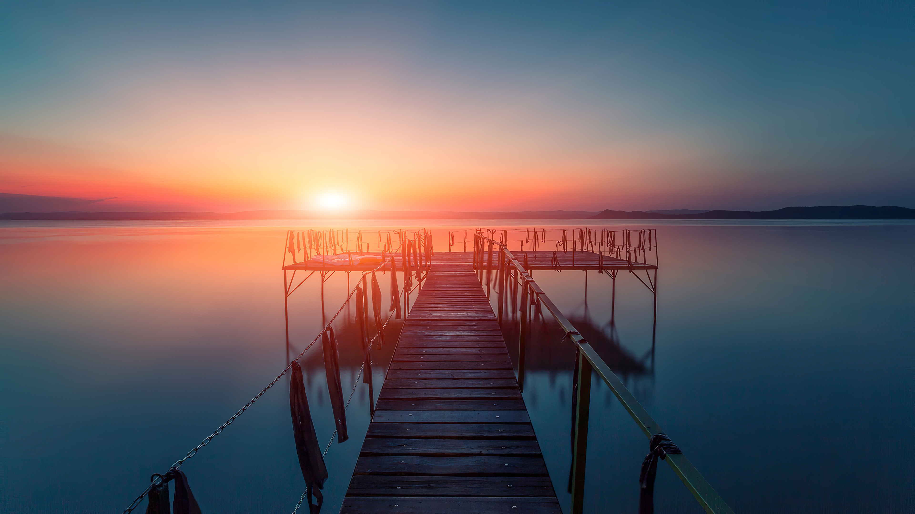 Pier At Sunset Wallpapers